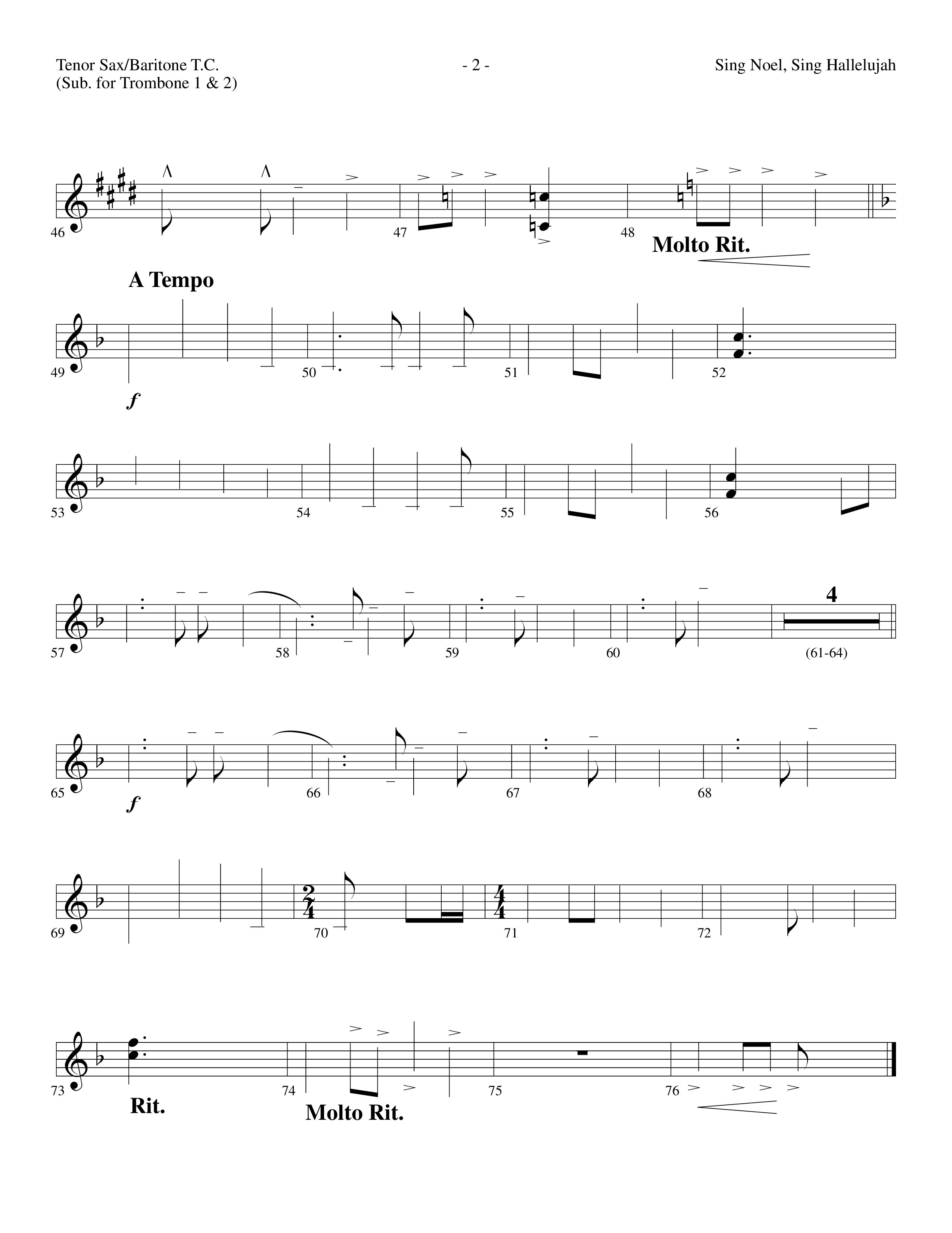 Sing Noel Sing Hallelujah (Choral Anthem SATB) Tenor Sax/Baritone T.C. (Lifeway Choral / Arr. Dennis Allen)