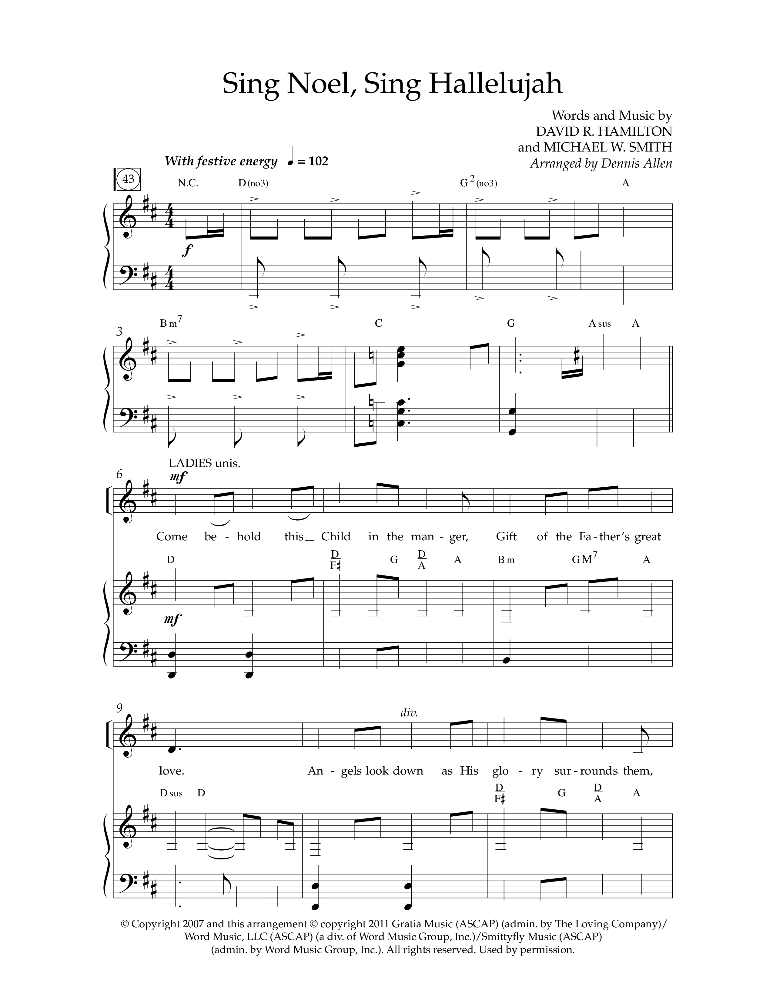 Sing Noel Sing Hallelujah (Choral Anthem SATB) Anthem (SATB/Piano) (Lifeway Choral / Arr. Dennis Allen)