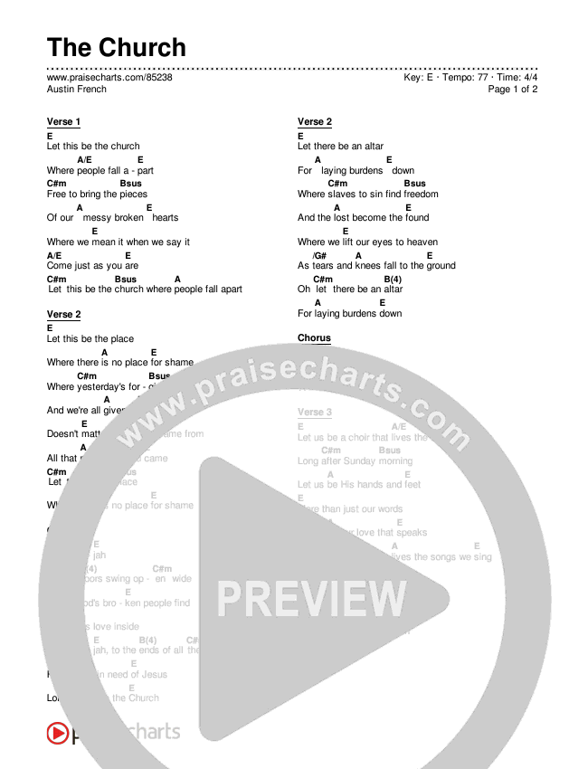 The Church Chords & Lyrics (Austin French)