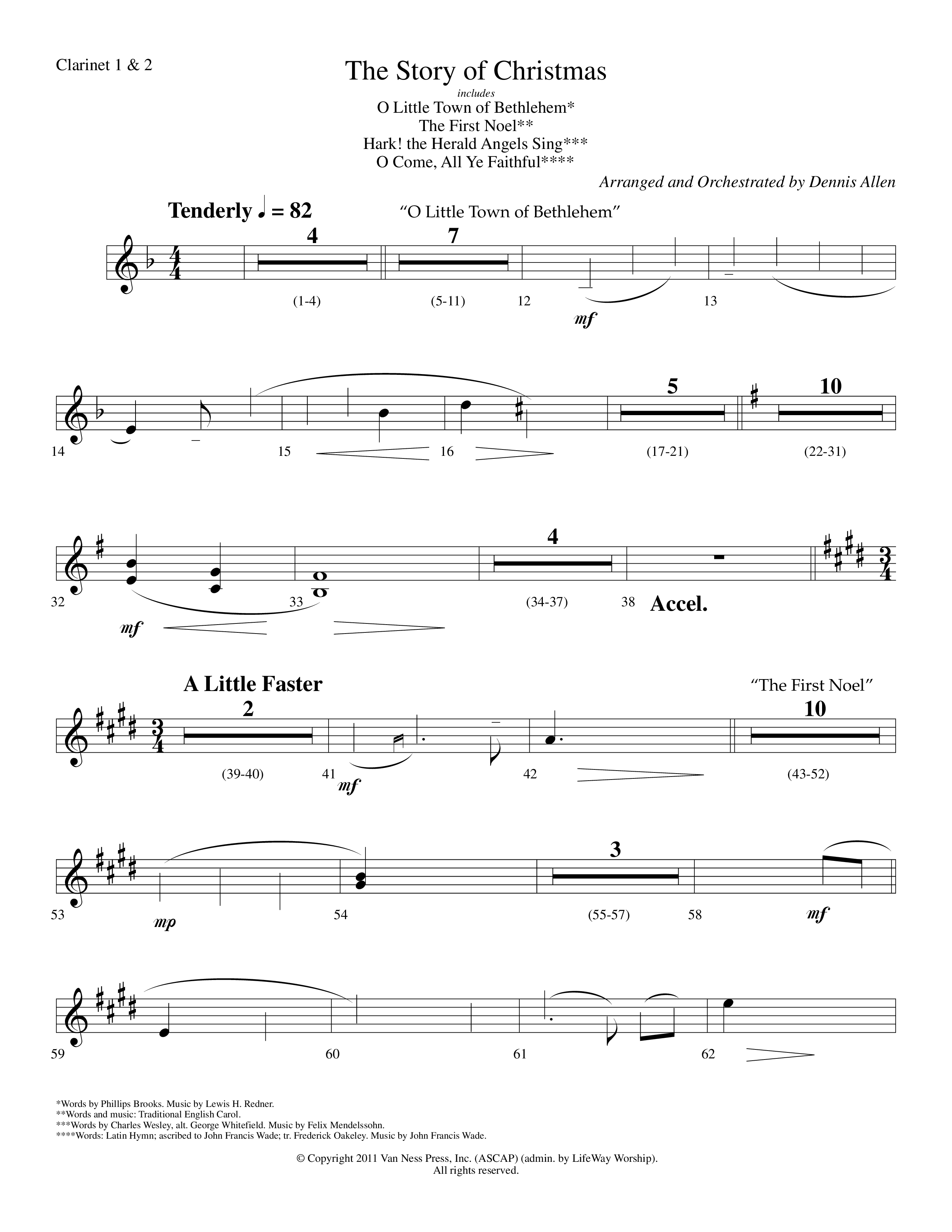 The Story Of Christmas (Choral Anthem SATB) Clarinet 1/2 (Lifeway Choral / Arr. Dennis Allen)