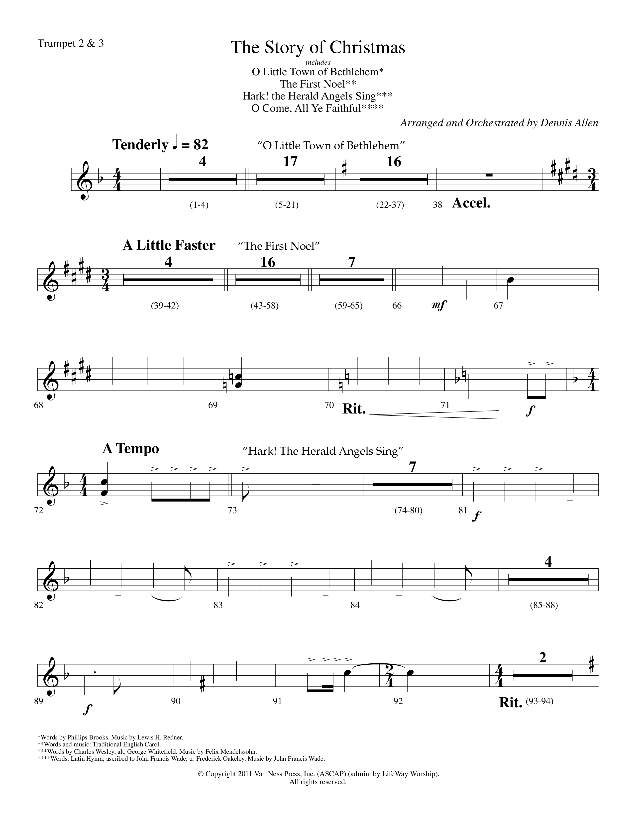 The Story Of Christmas (Choral Anthem SATB) Trumpet 2/3 (Lifeway Choral / Arr. Dennis Allen)