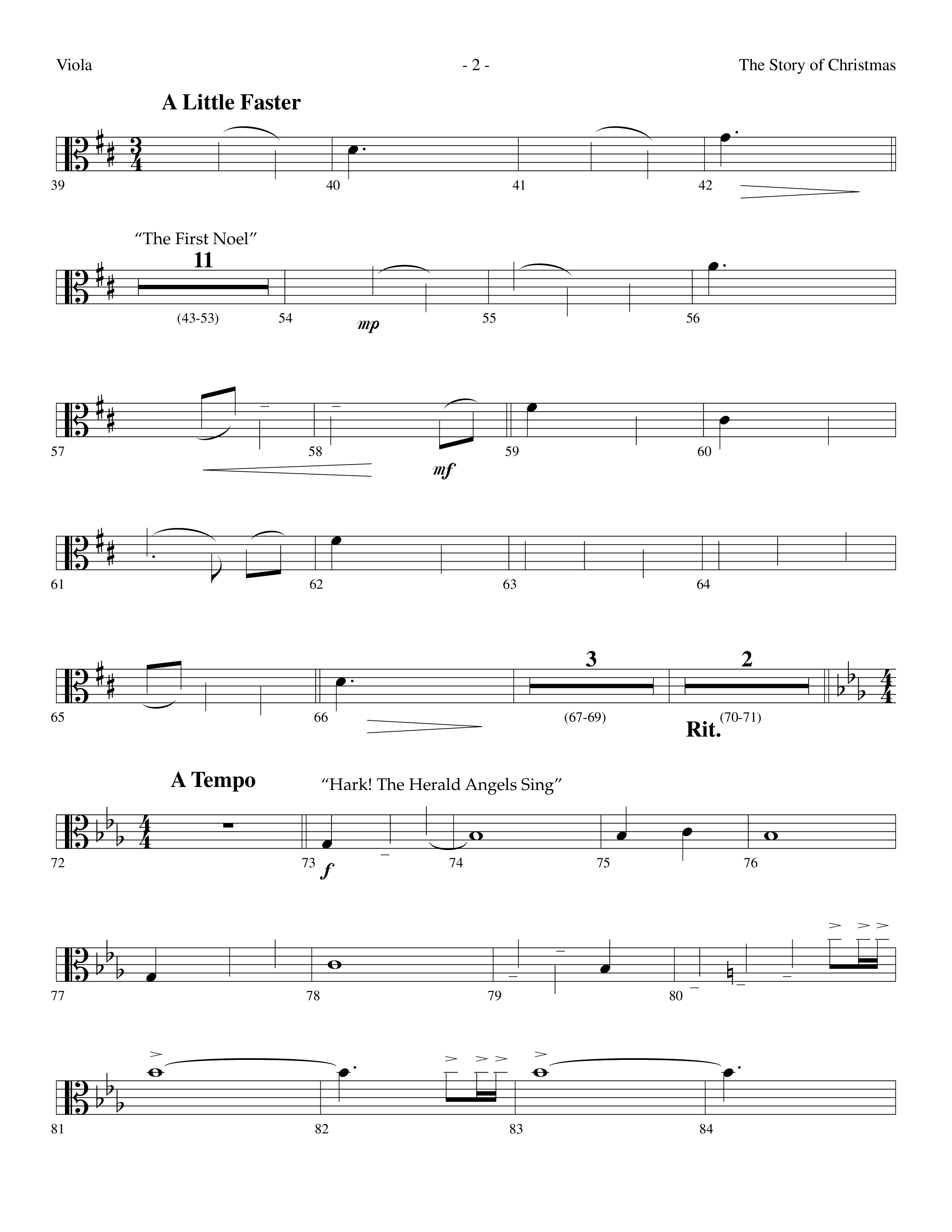 The Story Of Christmas (Choral Anthem SATB) Viola (Lifeway Choral / Arr. Dennis Allen)