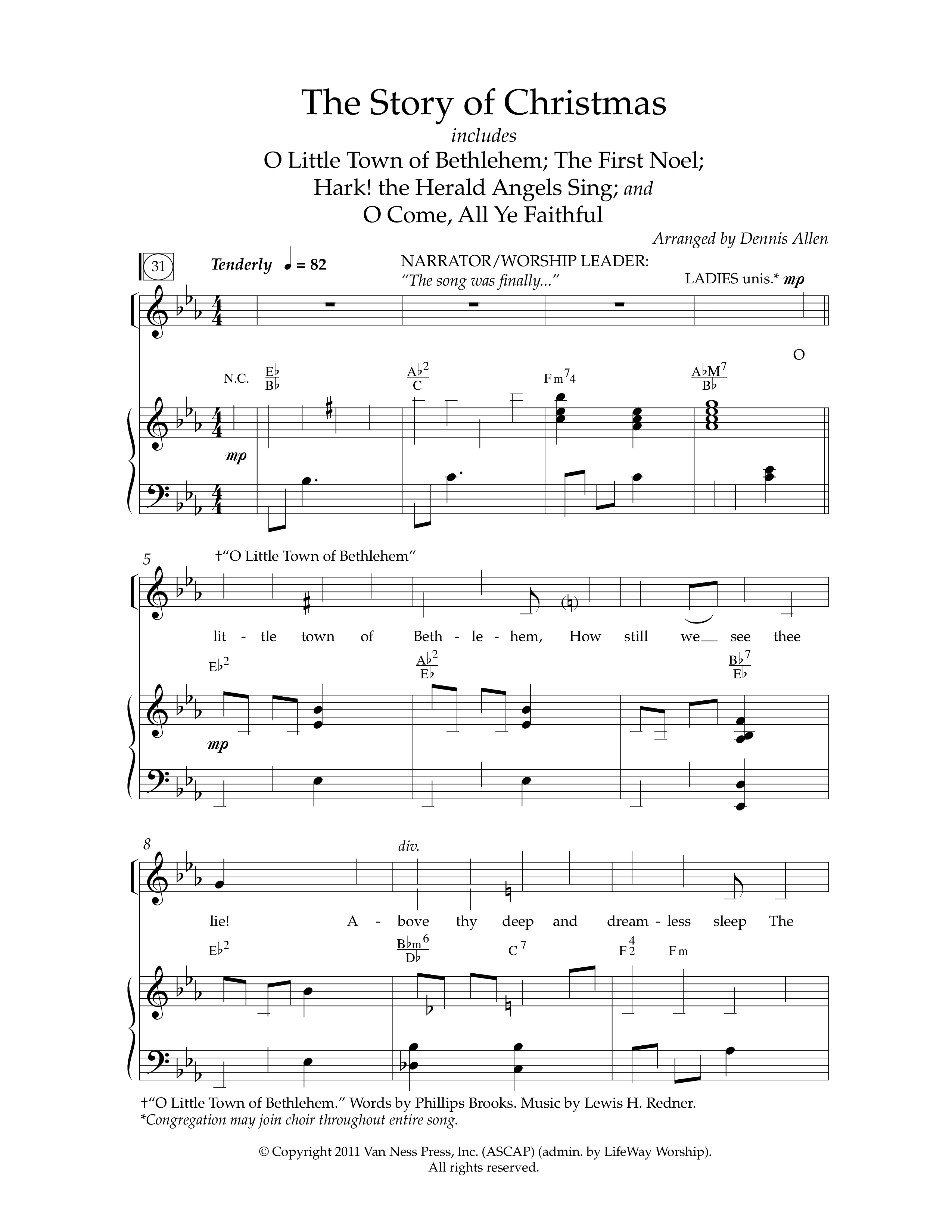 The Story Of Christmas (Choral Anthem SATB) Anthem (SATB/Piano) (Lifeway Choral / Arr. Dennis Allen)