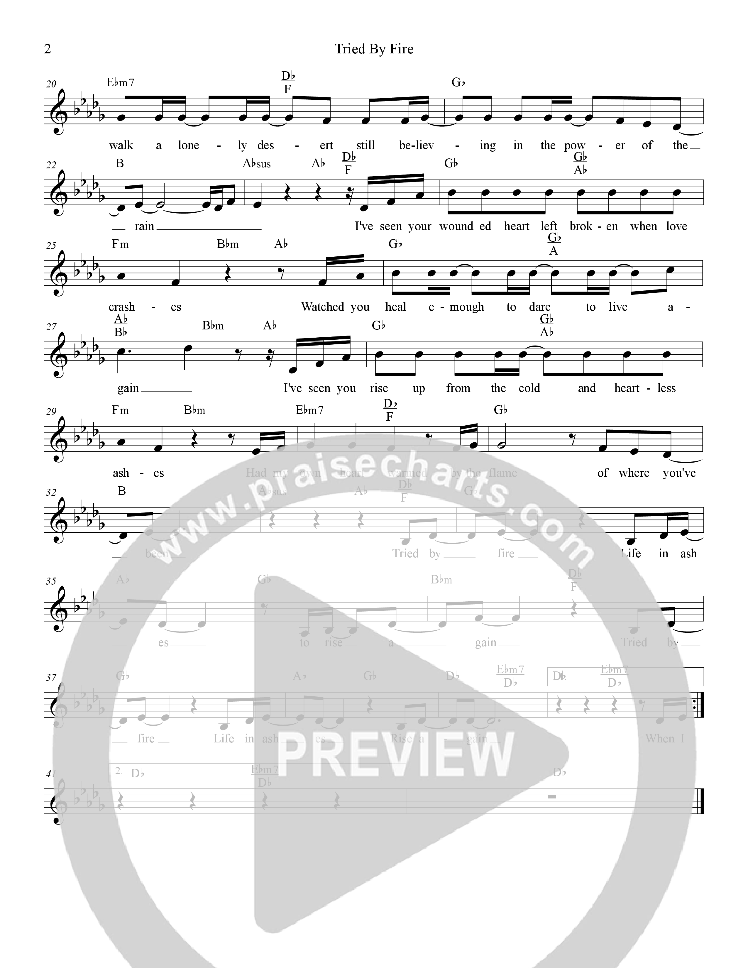 Tried By Fire Lead Sheet Melody (Dennis Jernigan)