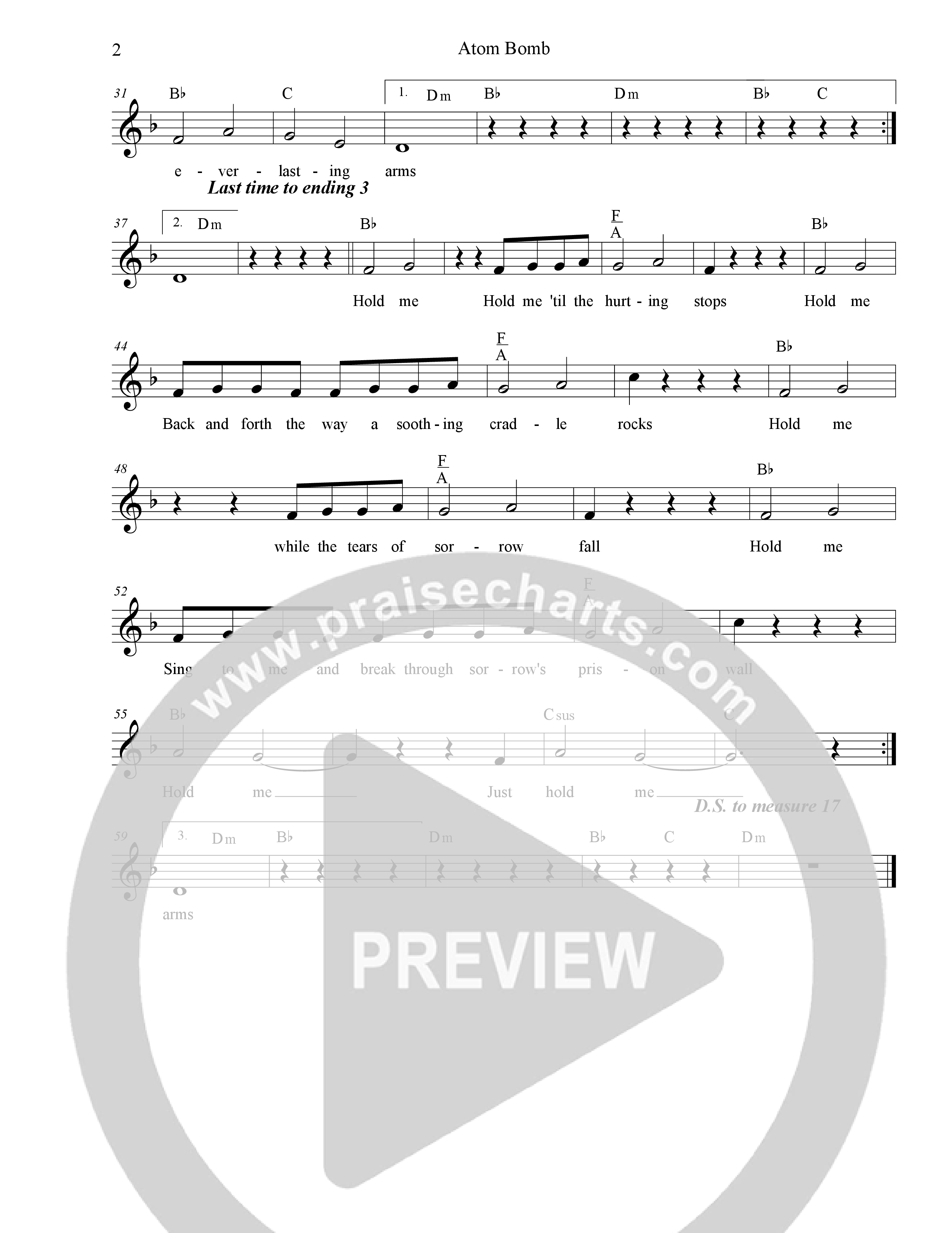 Atom Bomb Lead Sheet Melody (Dennis Jernigan)