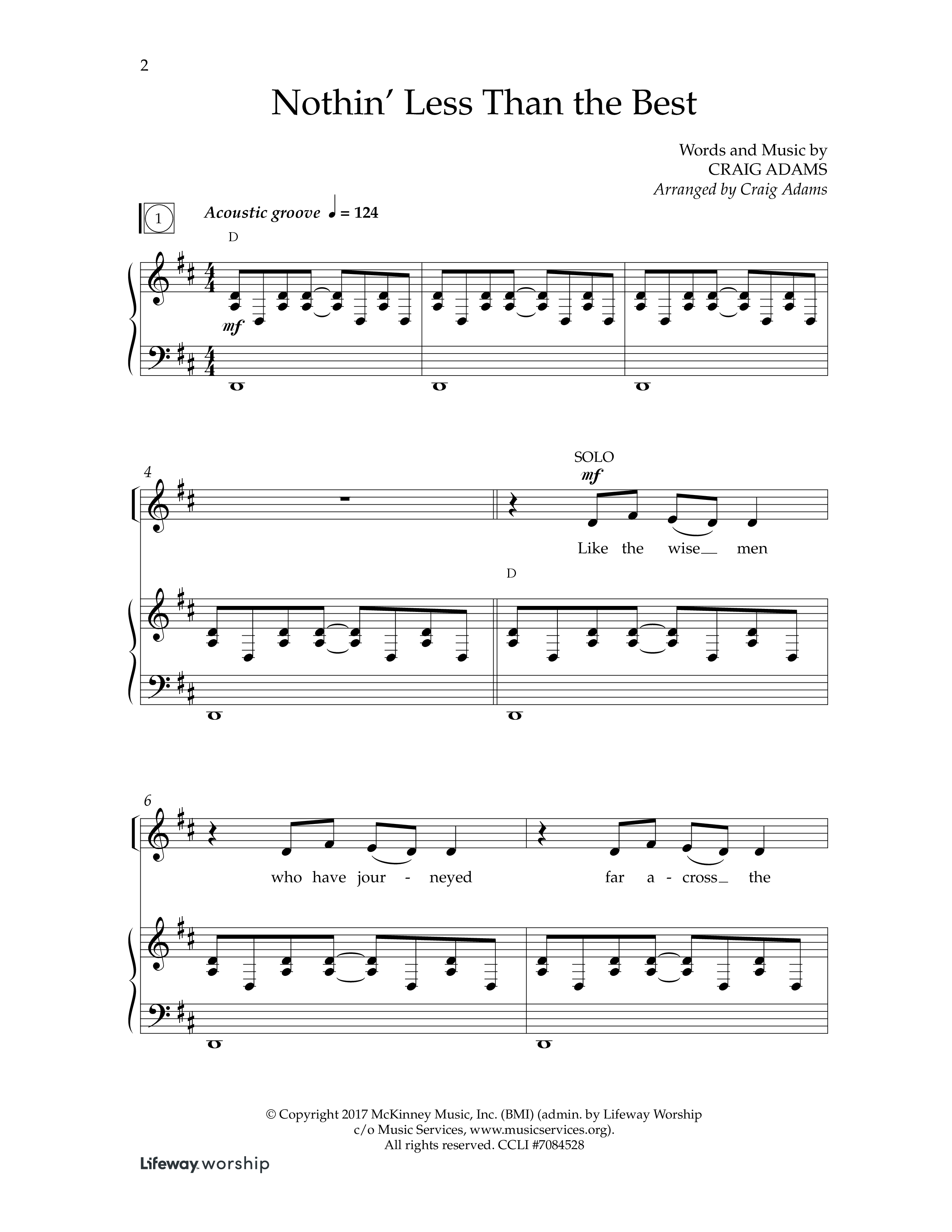 Nothin’ Less Than The Best (Kids) Piano/Choir (Uni/2-Part) (Lifeway Choral / Arr. Craig Adams)