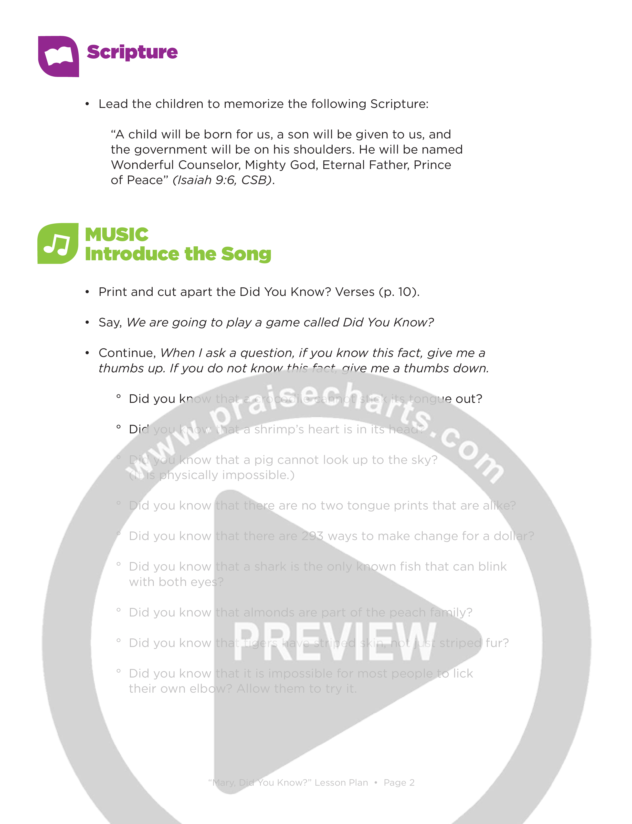 Mary Did You Know (Kids) Lesson Plan (PDF) (Lifeway Choral / Arr. Craig Adams)