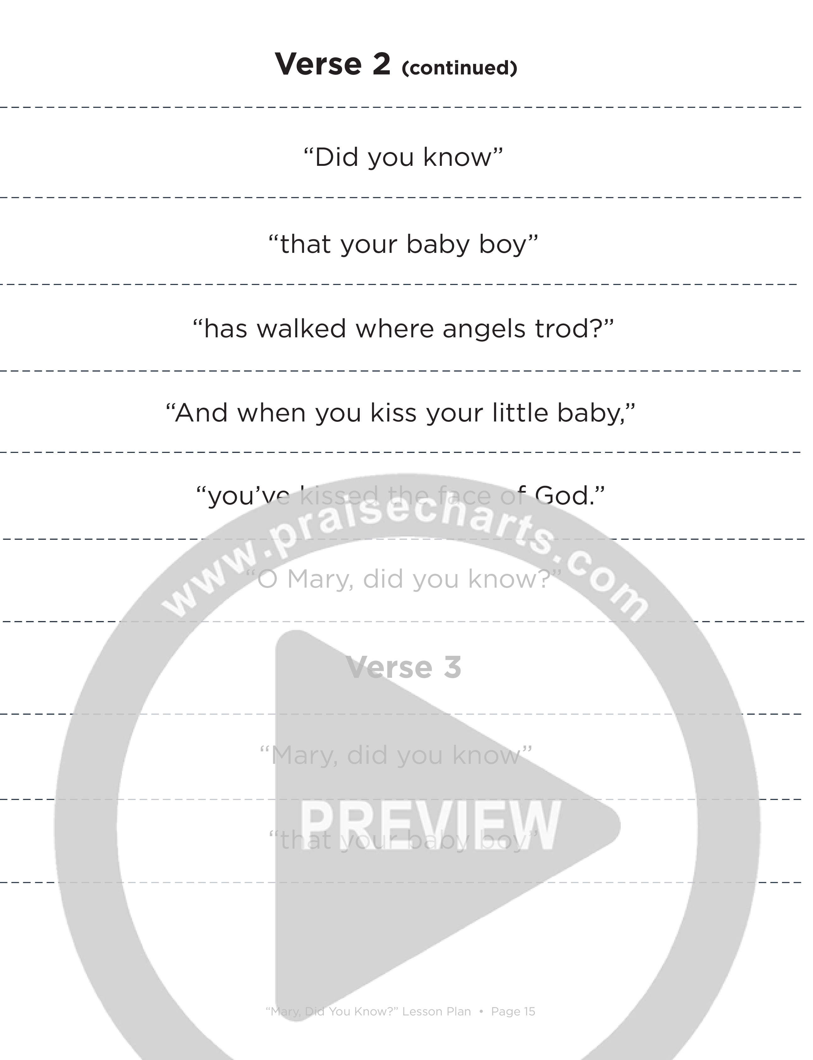 Mary Did You Know (Kids) Lesson Plan (PDF) (Lifeway Choral / Arr. Craig Adams)