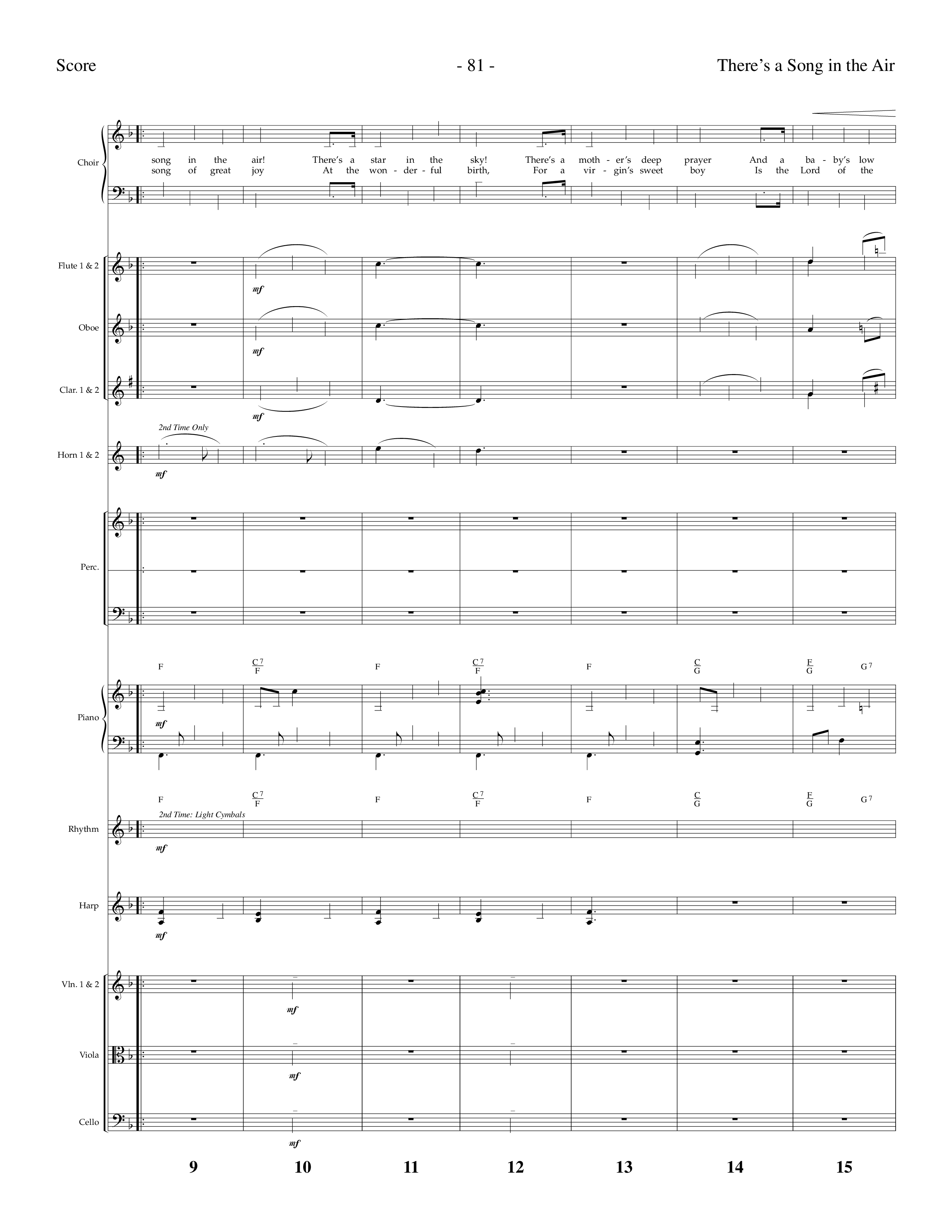 There's A Song In The Air (Choral Anthem SATB) Orchestration (Lifeway Choral / Arr. Dennis Allen)