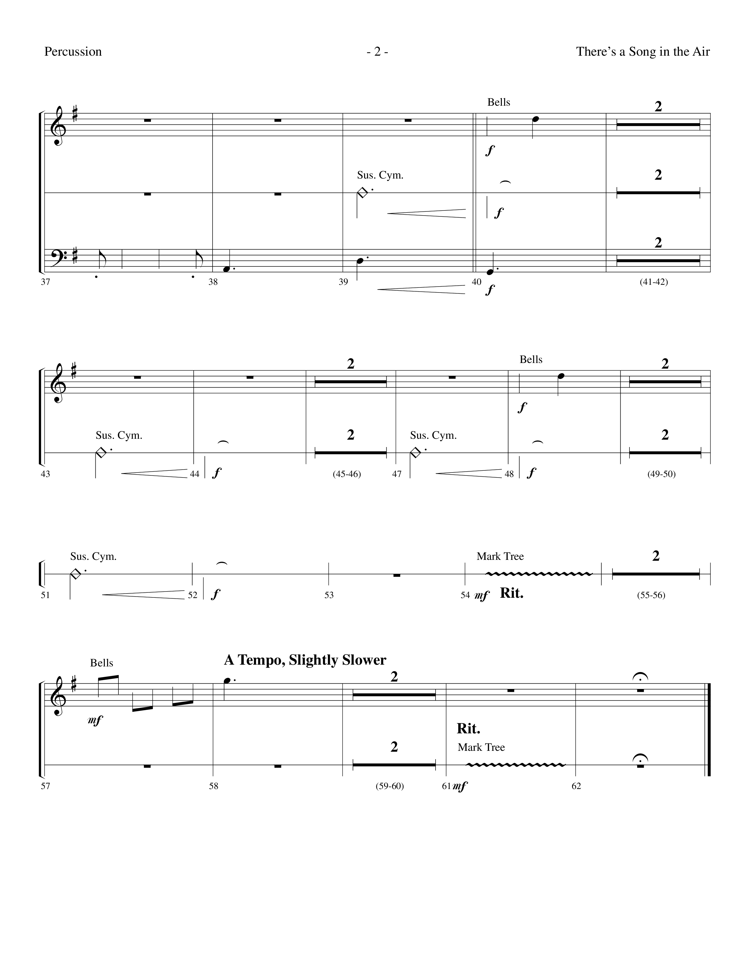 There's A Song In The Air (Choral Anthem SATB) Percussion (Lifeway Choral / Arr. Dennis Allen)