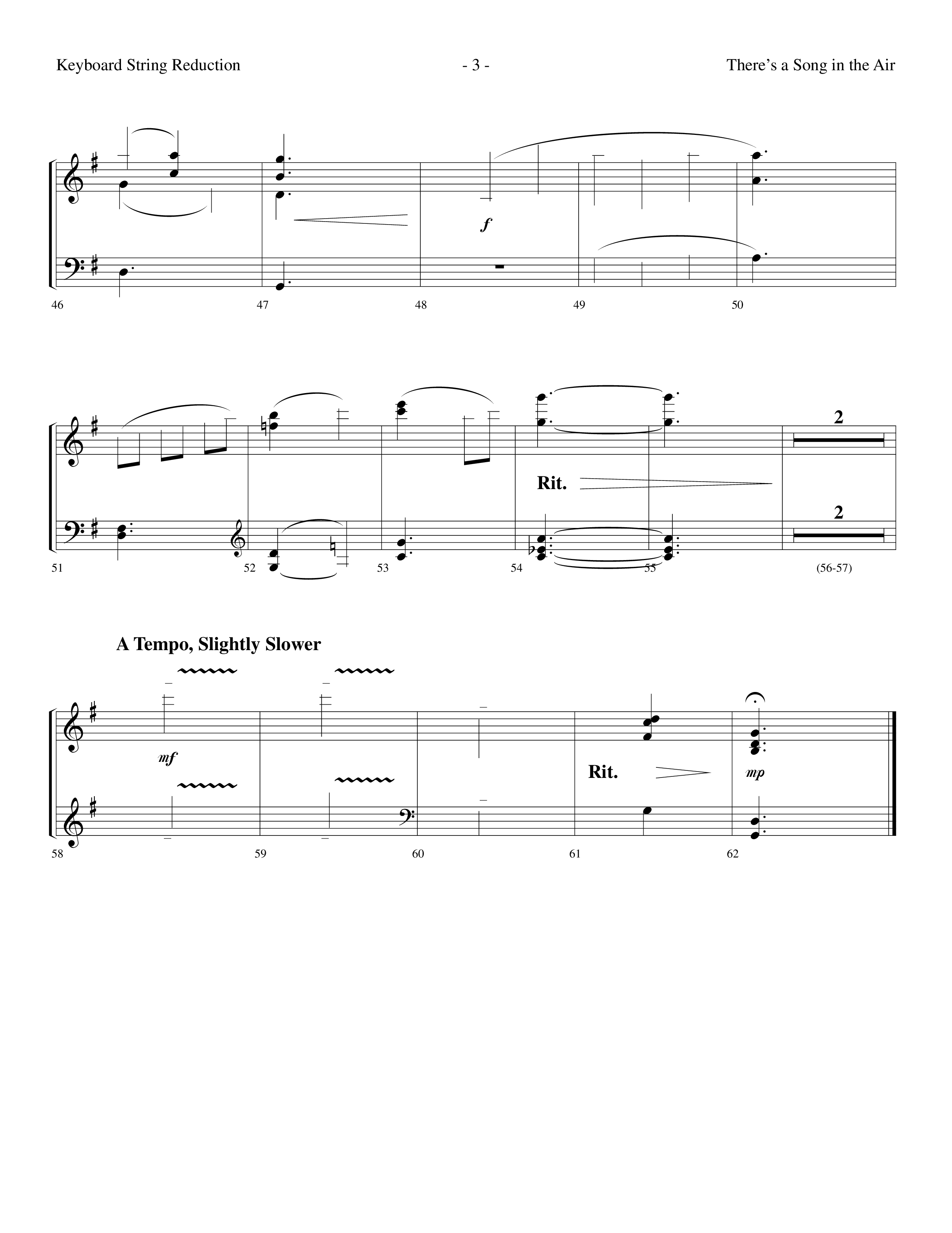 There's A Song In The Air (Choral Anthem SATB) String Reduction (Lifeway Choral / Arr. Dennis Allen)