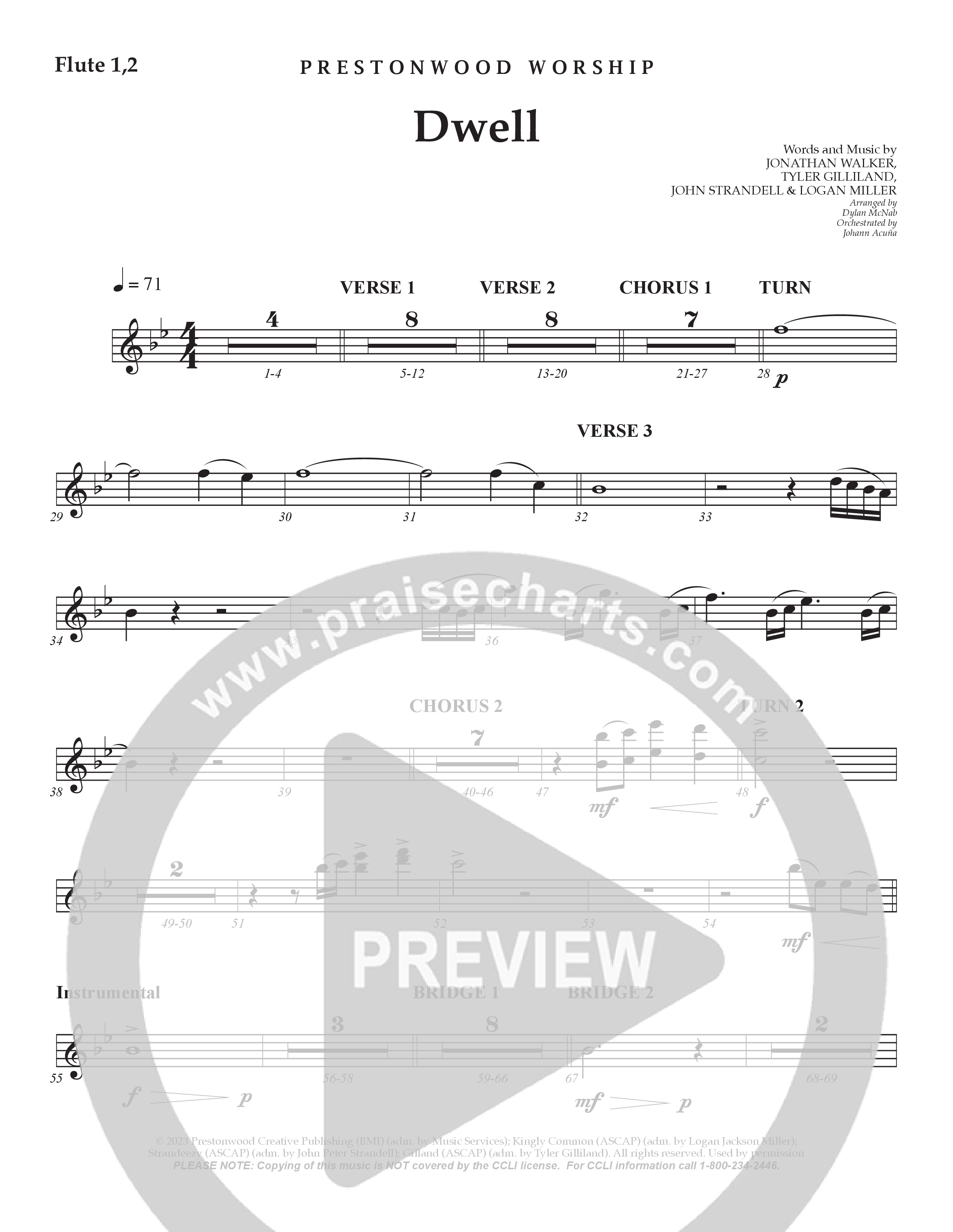 Dwell Flute 1/2 (Prestonwood Worship / Holly McWilliams / Arr. Dylan McNab / Orch. Johann Acuna)