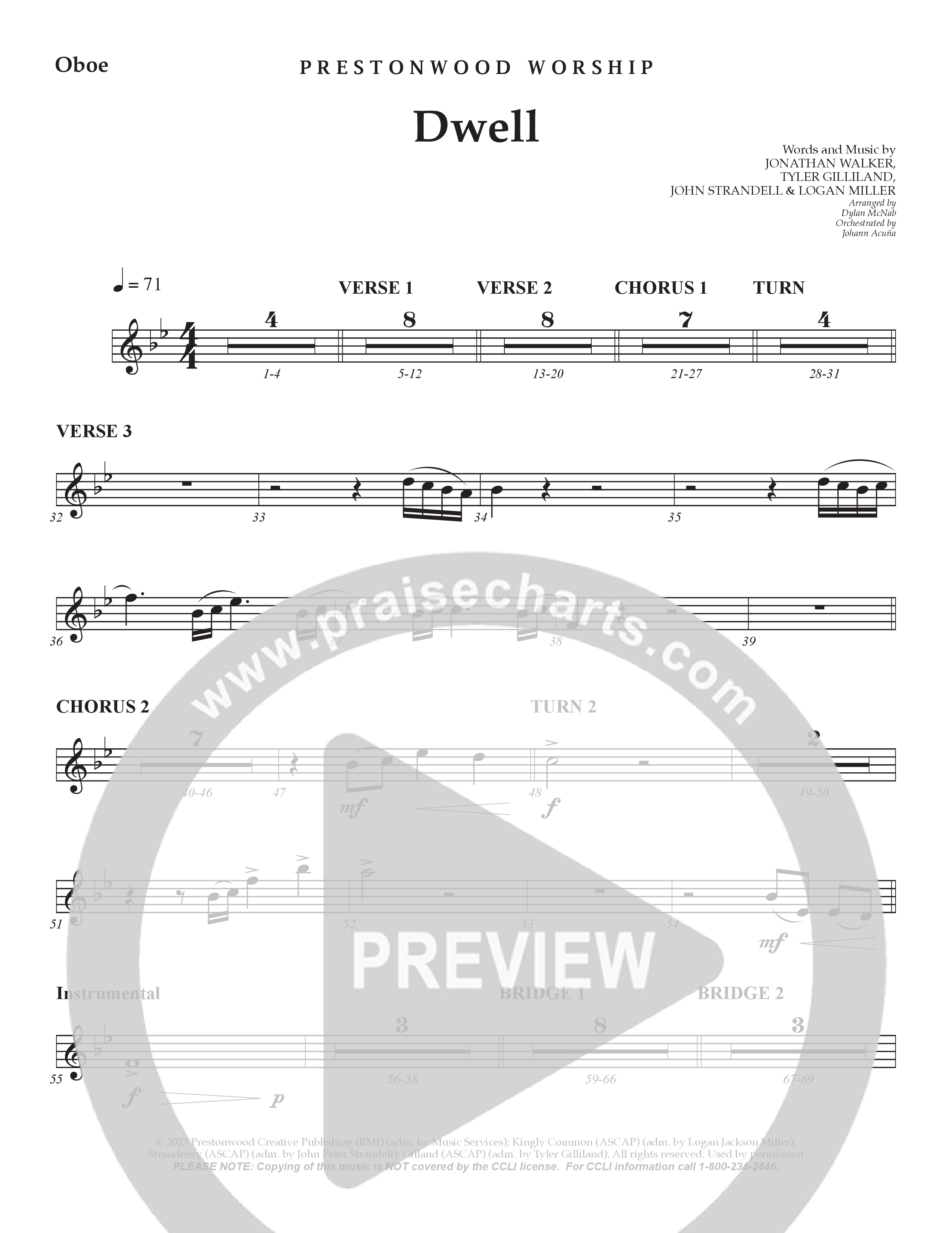 Dwell Oboe (Prestonwood Worship / Holly McWilliams / Arr. Dylan McNab / Orch. Johann Acuna)