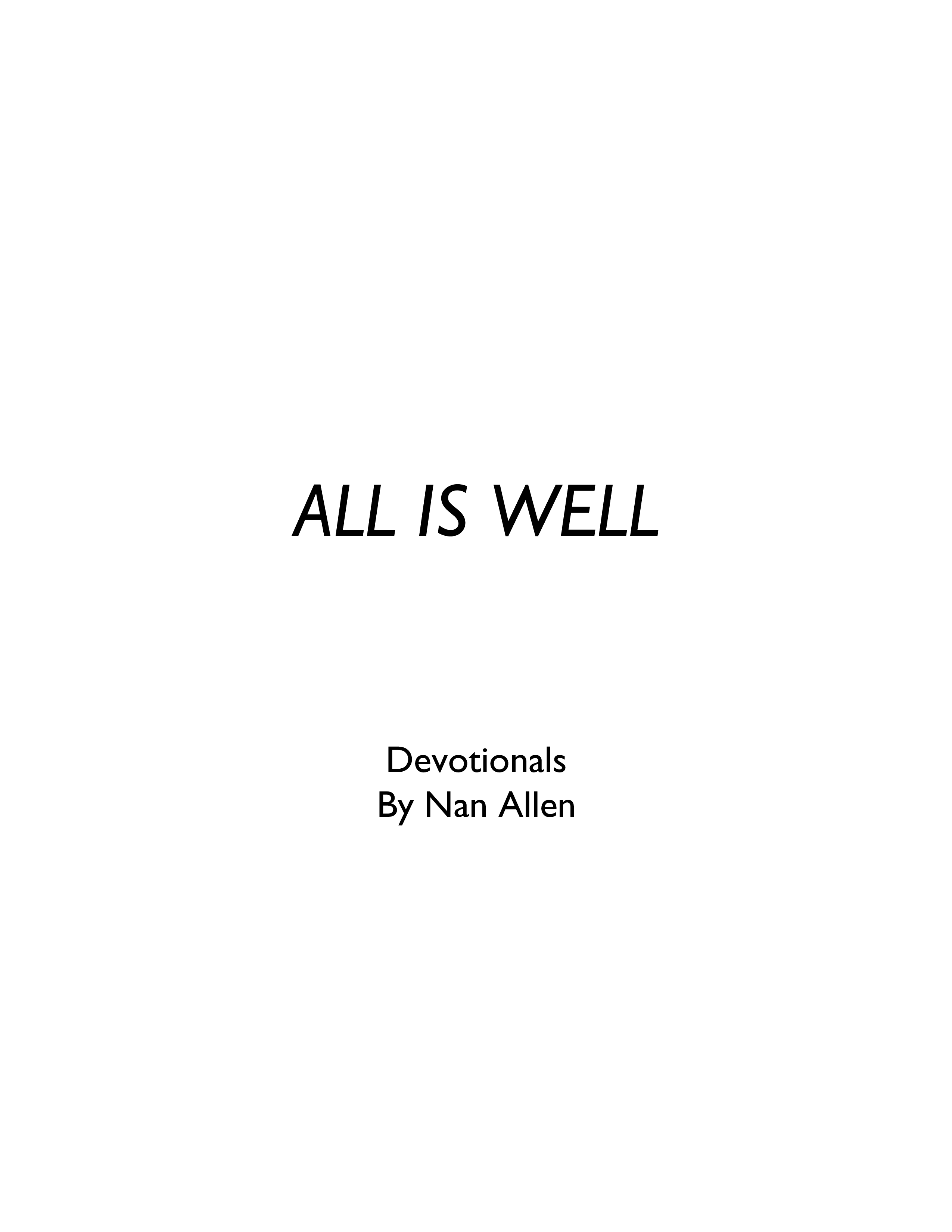 All Is Well (9 Song Choral Collection) Song 12 (Piano SATB) (Lifeway Choral / Arr. Dennis Allen)