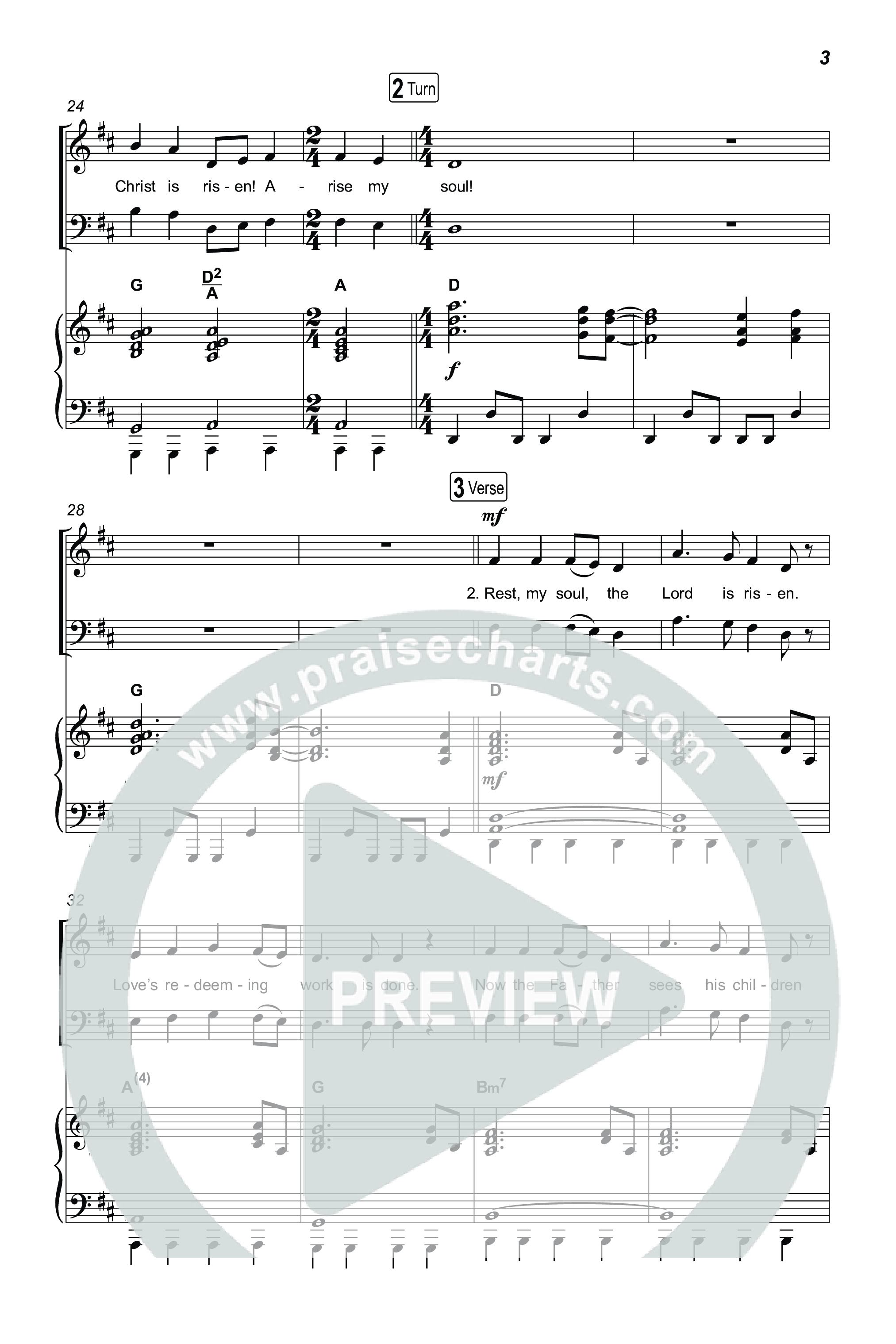 Rise My Soul The Lord Is Risen (Choral/SATB) Octavo (SATB & Pno) (Travis Cottrell / Arr. Mason Brown / Orch. Daniel Galbraith)