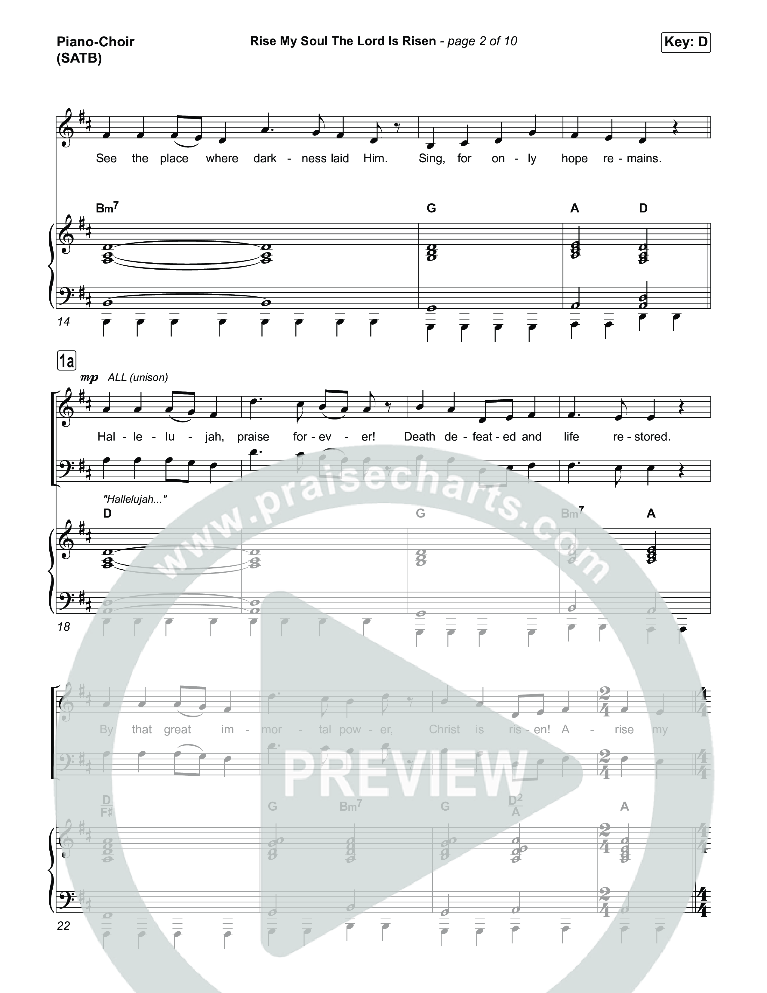 Rise My Soul The Lord Is Risen (Choral/SATB) Piano/Vocal (SATB) (Travis Cottrell / Arr. Mason Brown / Orch. Daniel Galbraith)