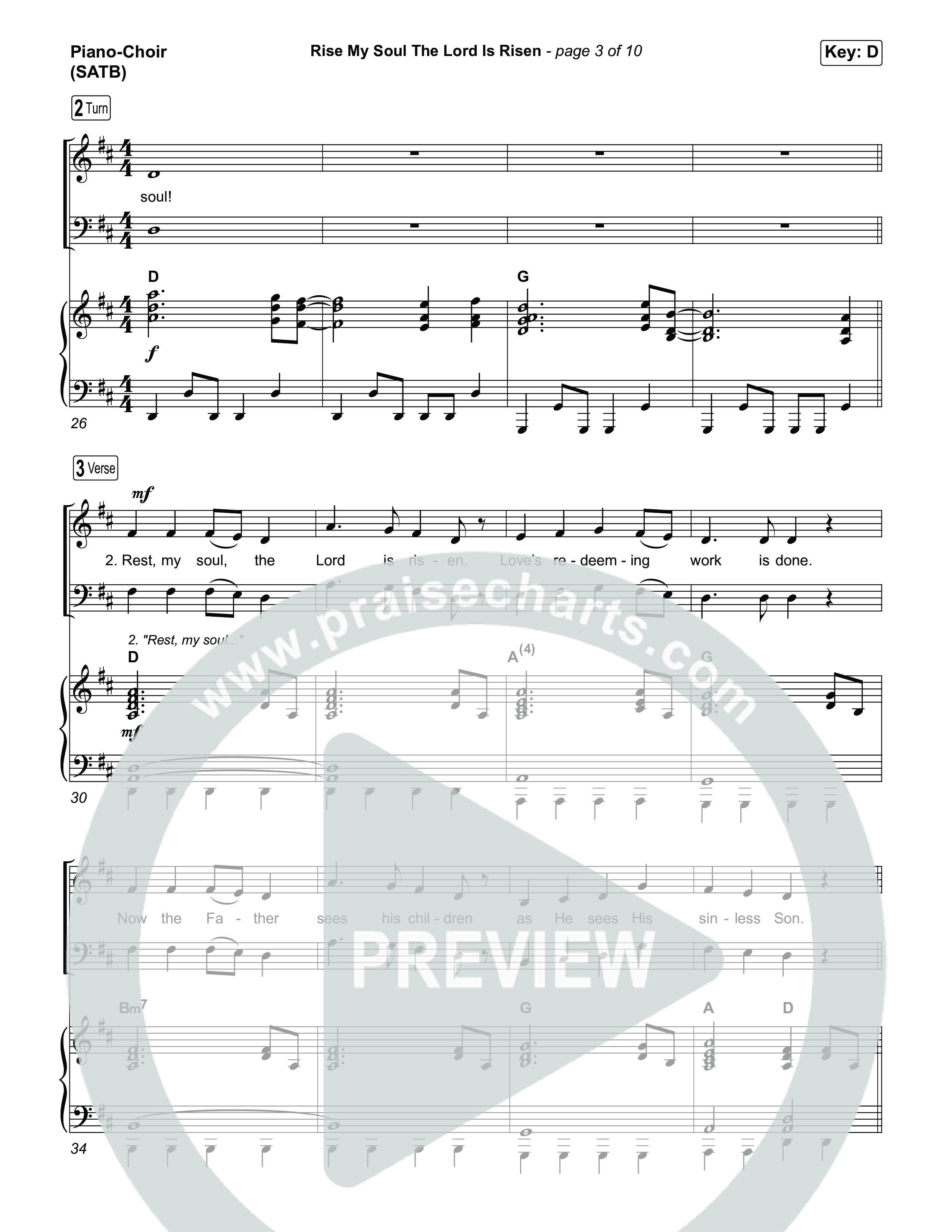 Rise My Soul The Lord Is Risen (Choral/SATB) Piano/Vocal (SATB) (Travis Cottrell / Arr. Mason Brown / Orch. Daniel Galbraith)