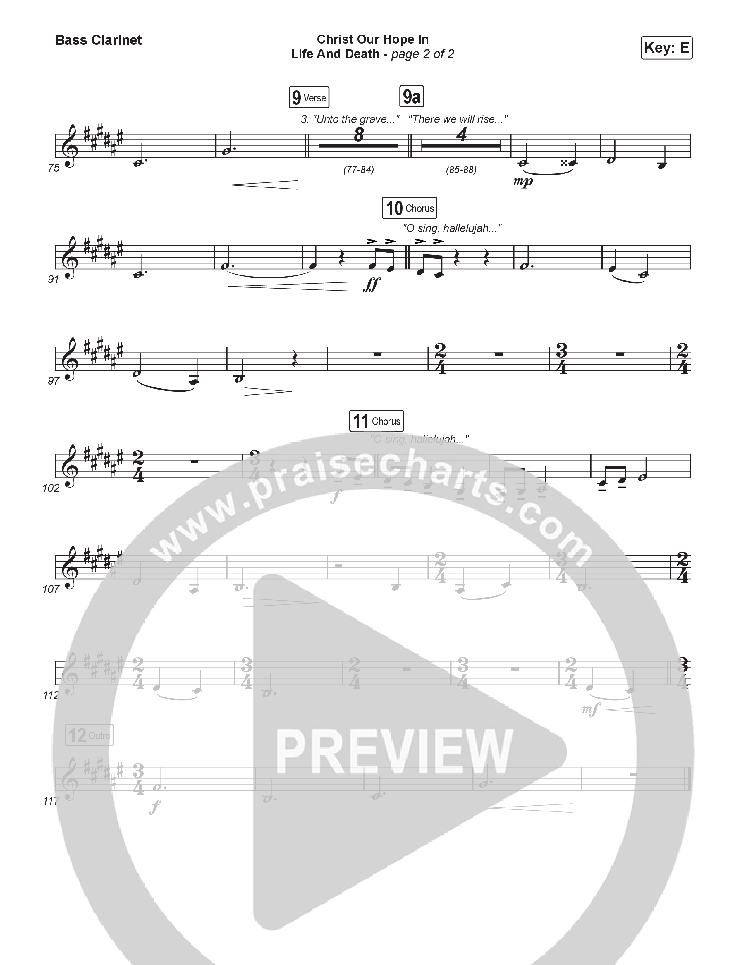 Christ Our Hope In Life And Death (Choral/SATB) Bass Clarinet (Travis Cottrell / Arr. Mason Brown / Orch. Travis Patton)