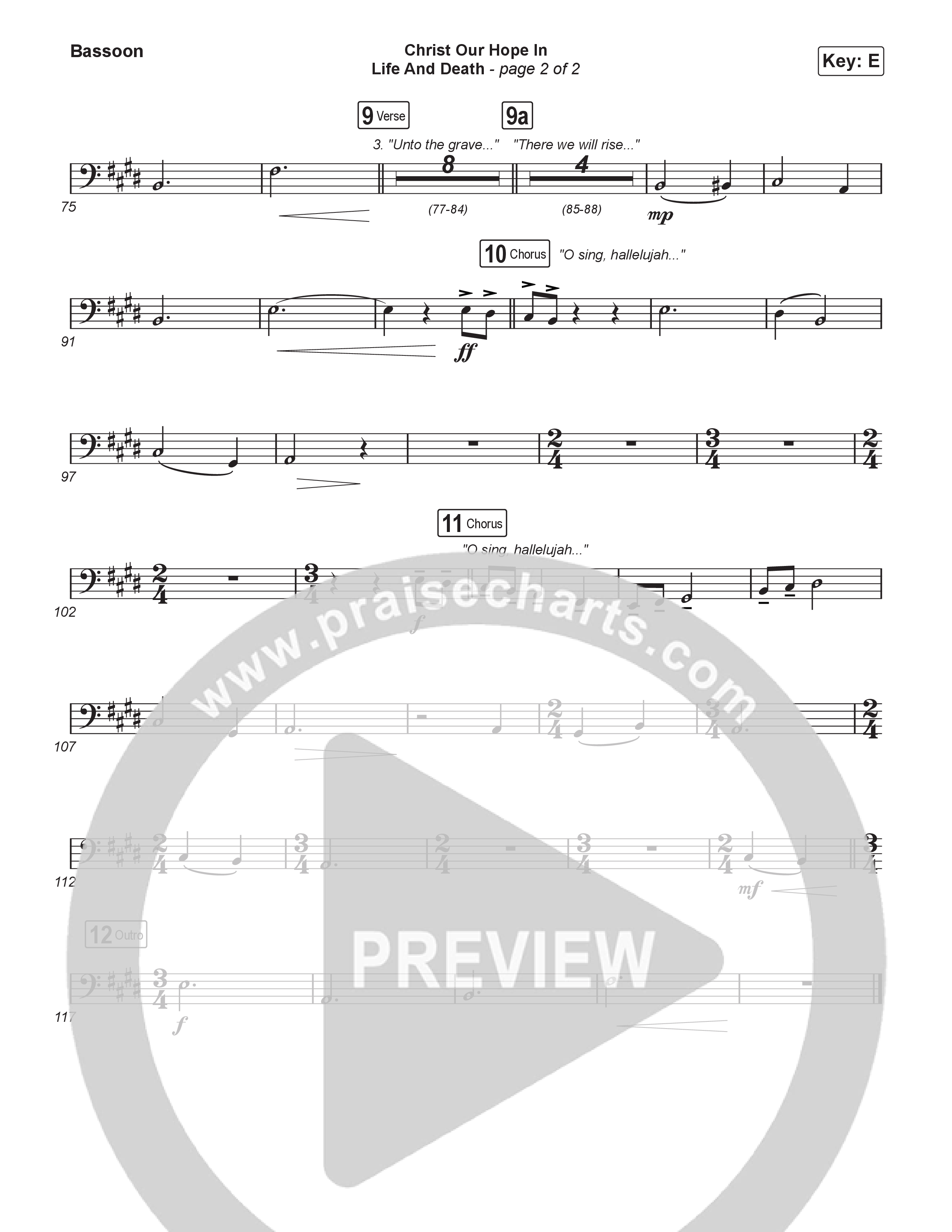 Christ Our Hope In Life And Death (Choral/SATB) Bassoon (Travis Cottrell / Arr. Mason Brown / Orch. Travis Patton)