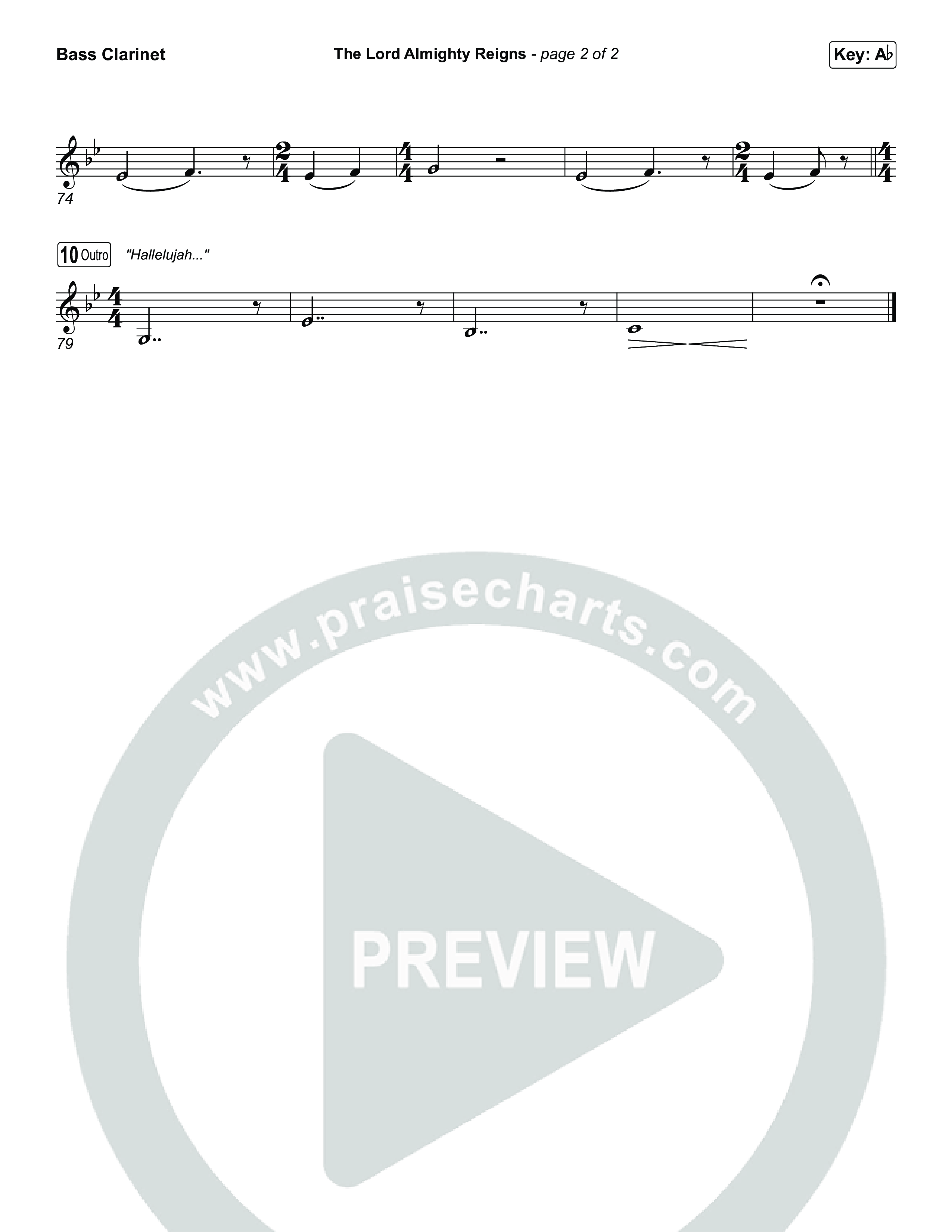 The Lord Almighty Reigns (Choral/SATB) Bass Clarinet (Travis Cottrell / Brooke Voland / Arr. Mason Brown)