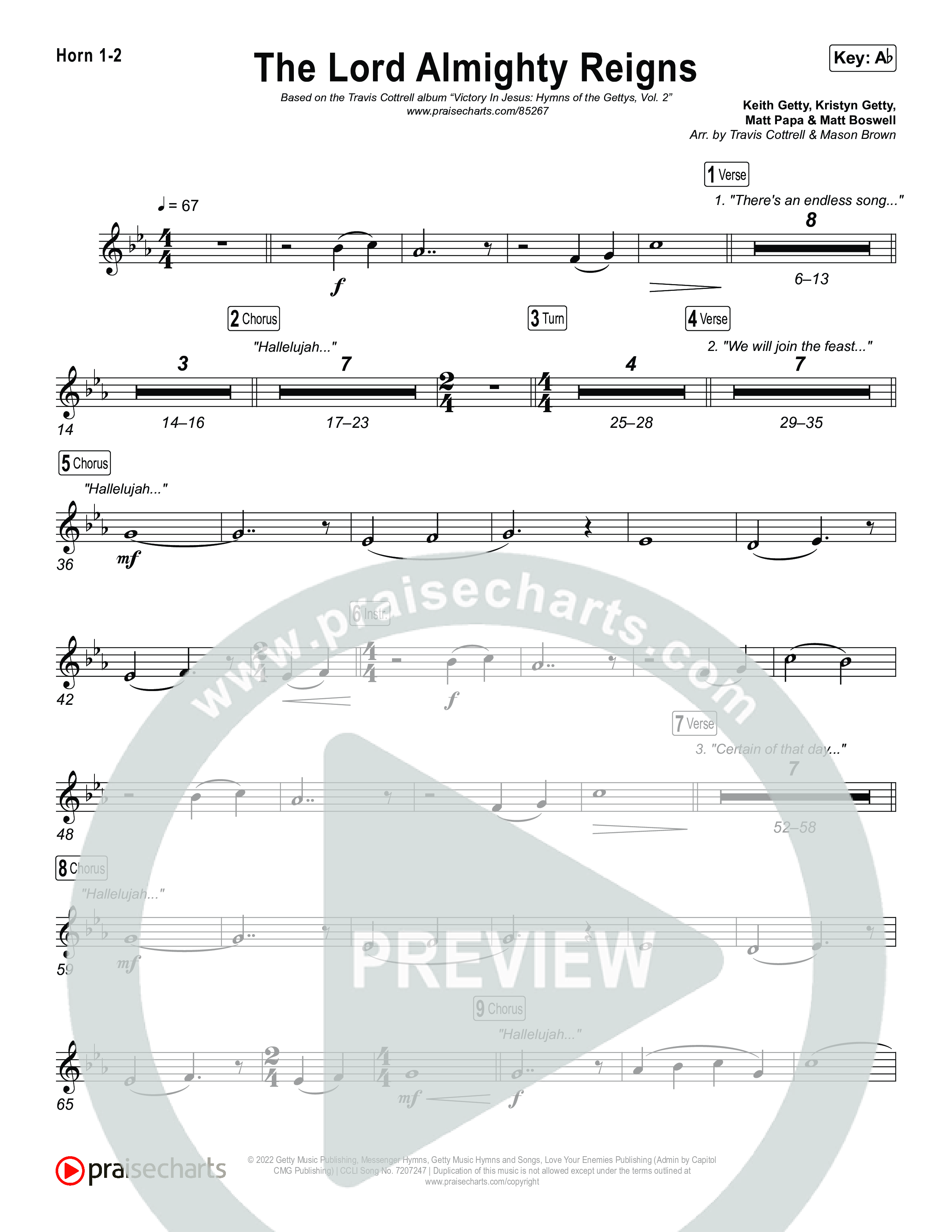 The Lord Almighty Reigns (Choral/SATB) Brass Pack (Travis Cottrell / Brooke Voland / Arr. Mason Brown)