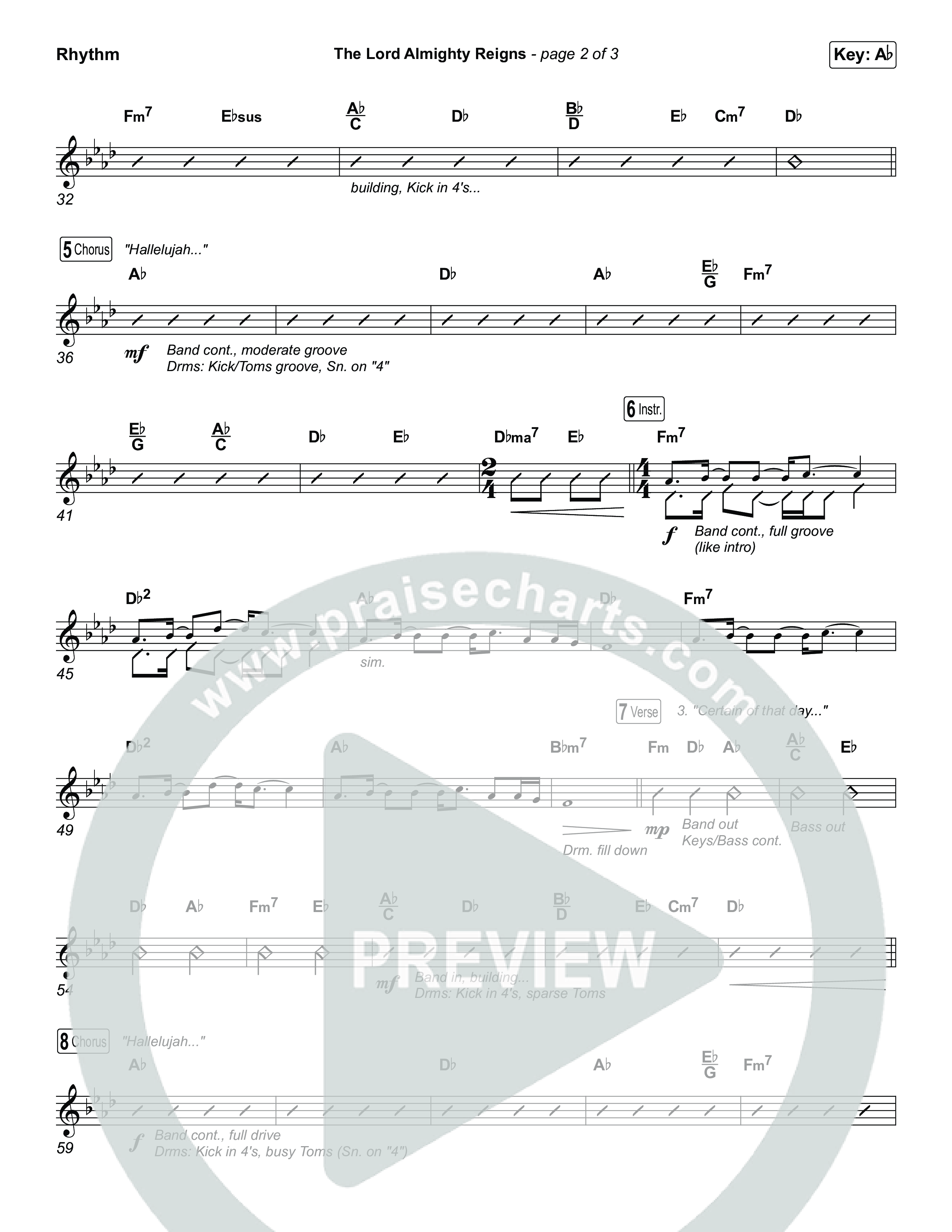 The Lord Almighty Reigns (Choral/SATB) Rhythm Pack (Travis Cottrell / Brooke Voland / Arr. Mason Brown)