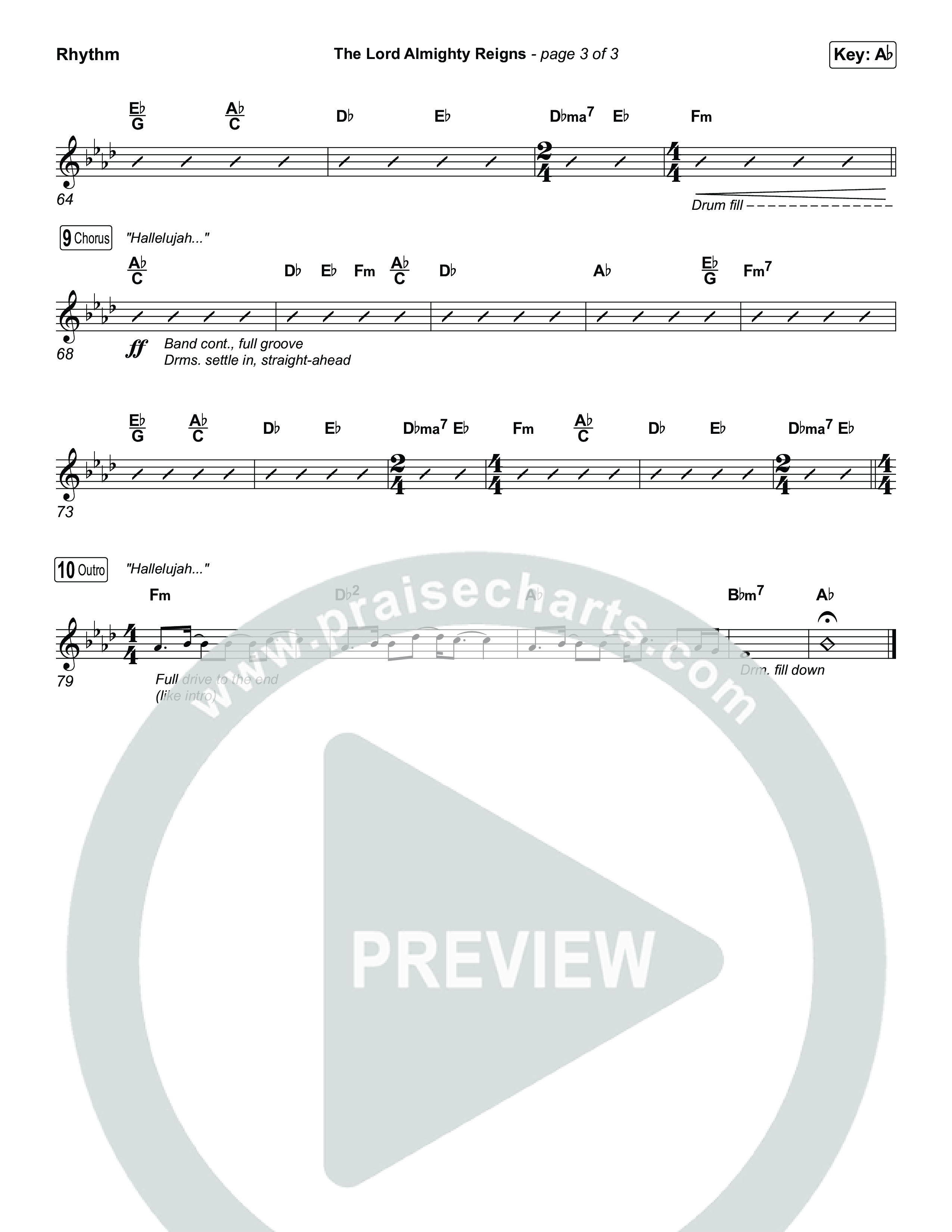 The Lord Almighty Reigns (Choral/SATB) Rhythm Pack (Travis Cottrell / Brooke Voland / Arr. Mason Brown)