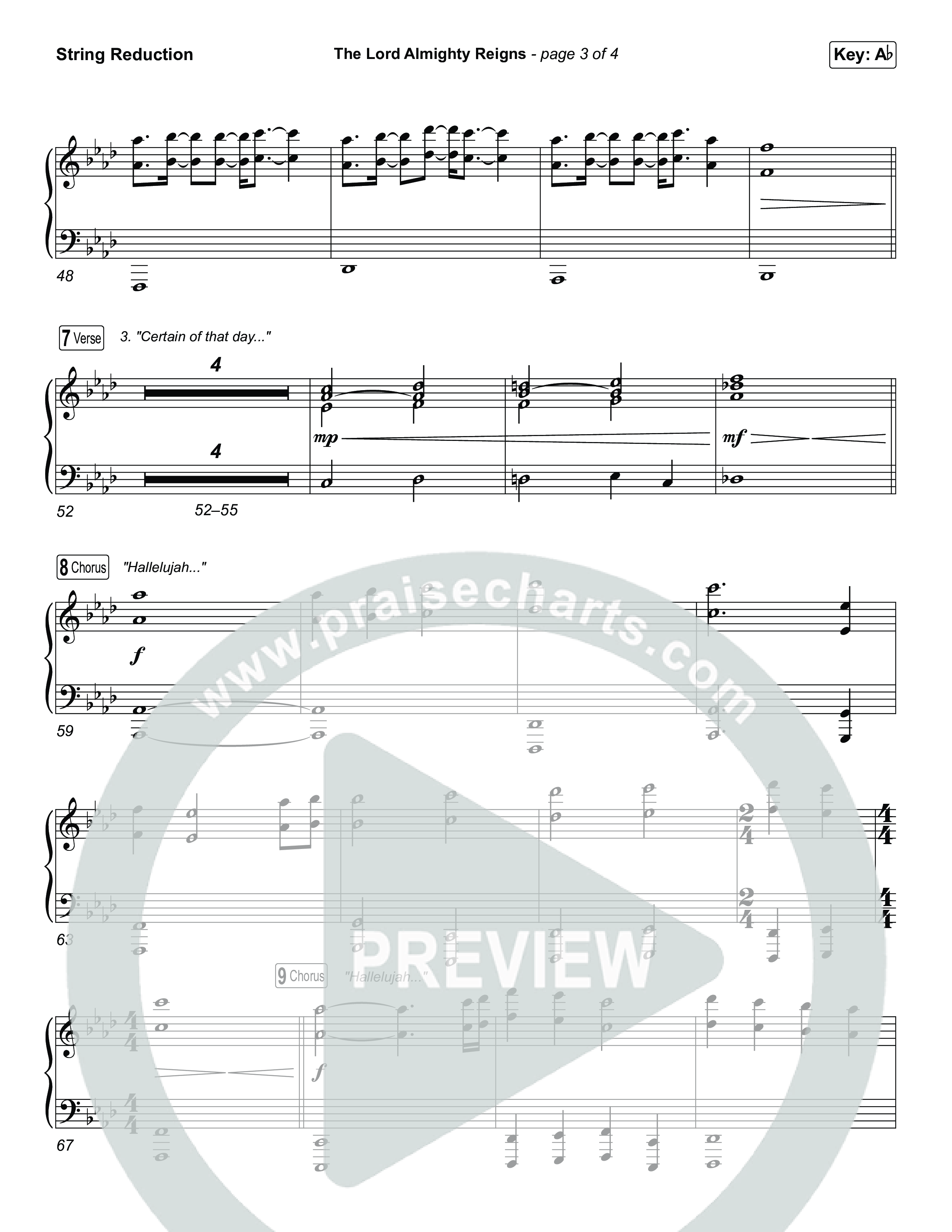 The Lord Almighty Reigns (Choral/SATB) String Reduction (Travis Cottrell / Brooke Voland / Arr. Mason Brown)