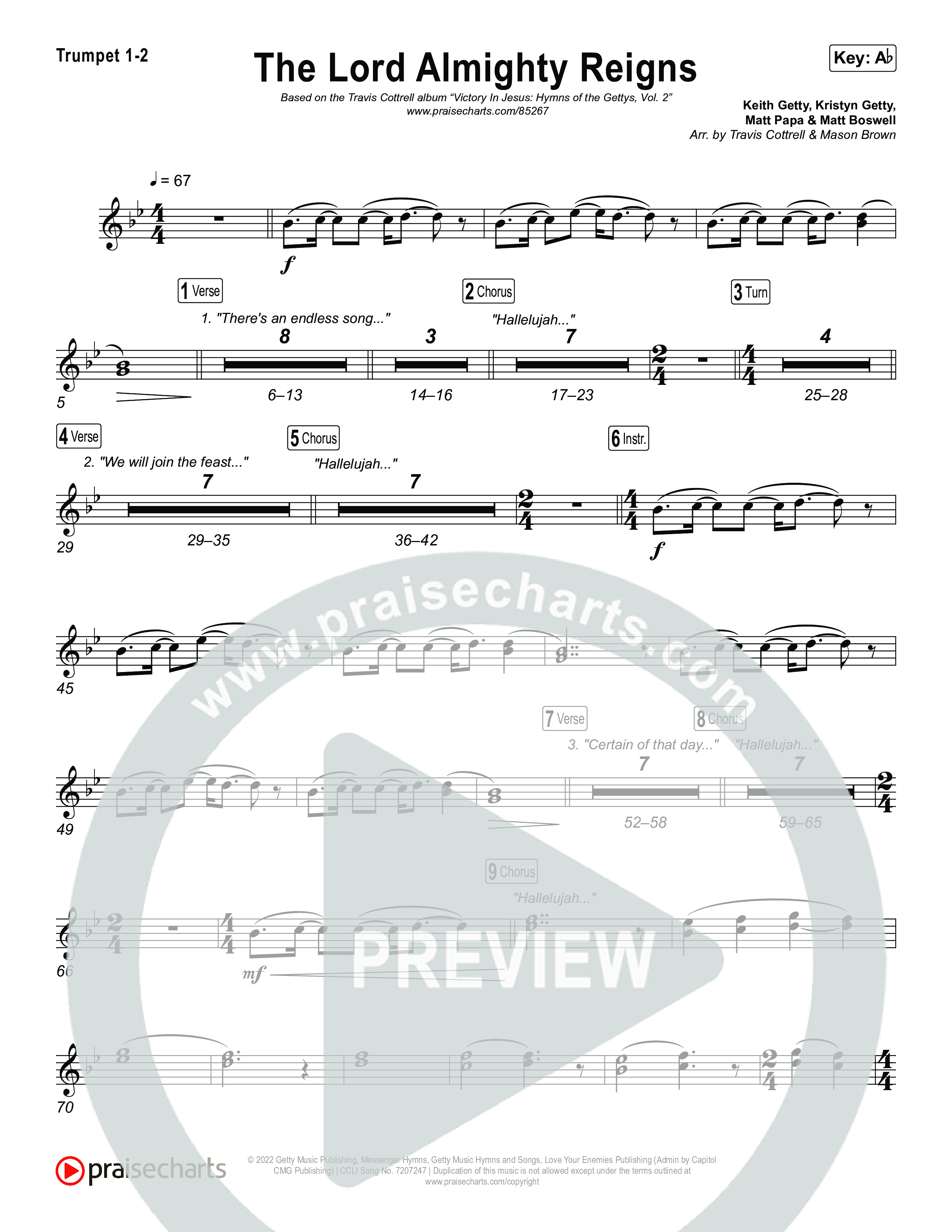 The Lord Almighty Reigns (Choral/SATB) Brass Pack (Travis Cottrell / Brooke Voland / Arr. Mason Brown)
