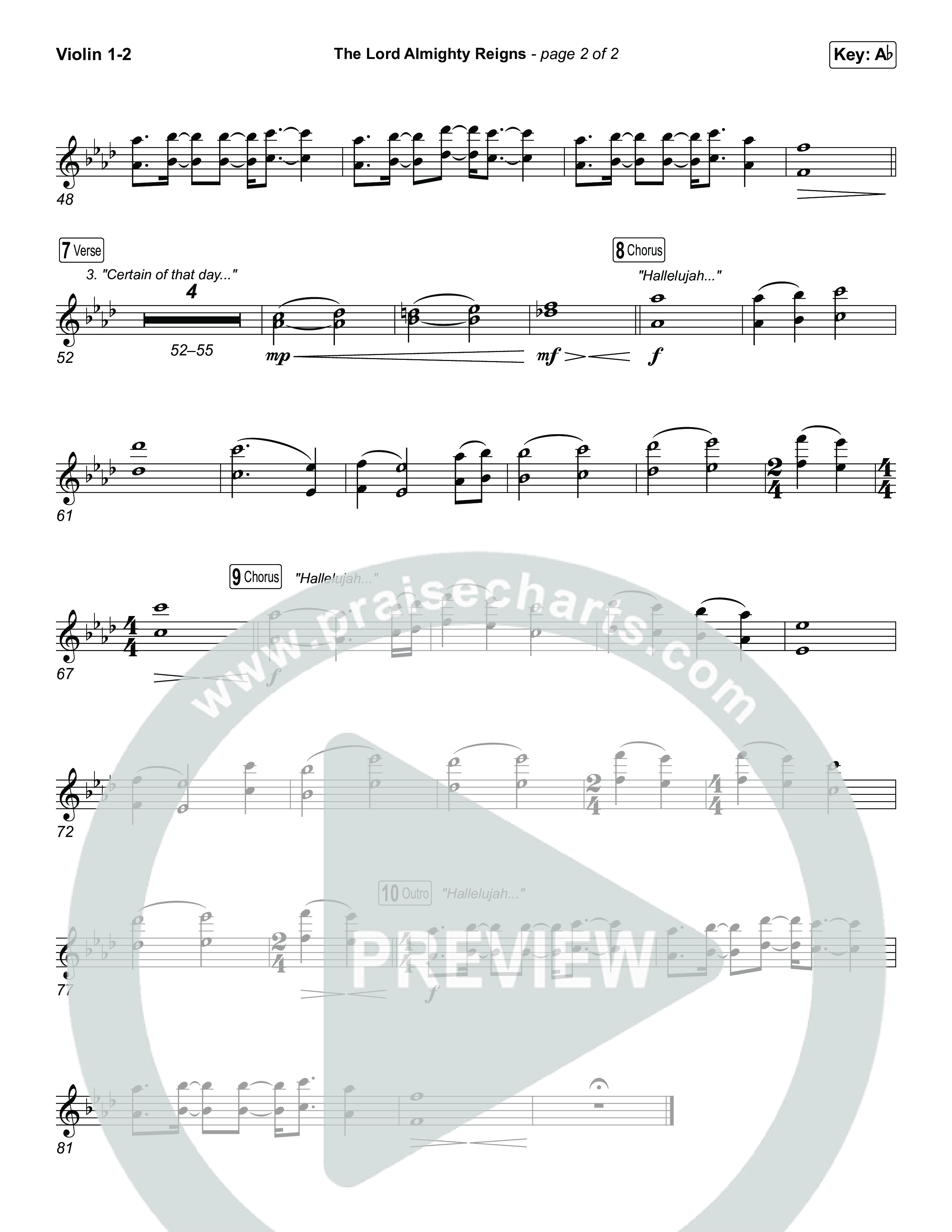 The Lord Almighty Reigns (Choral/SATB) String Pack (Travis Cottrell / Brooke Voland / Arr. Mason Brown)