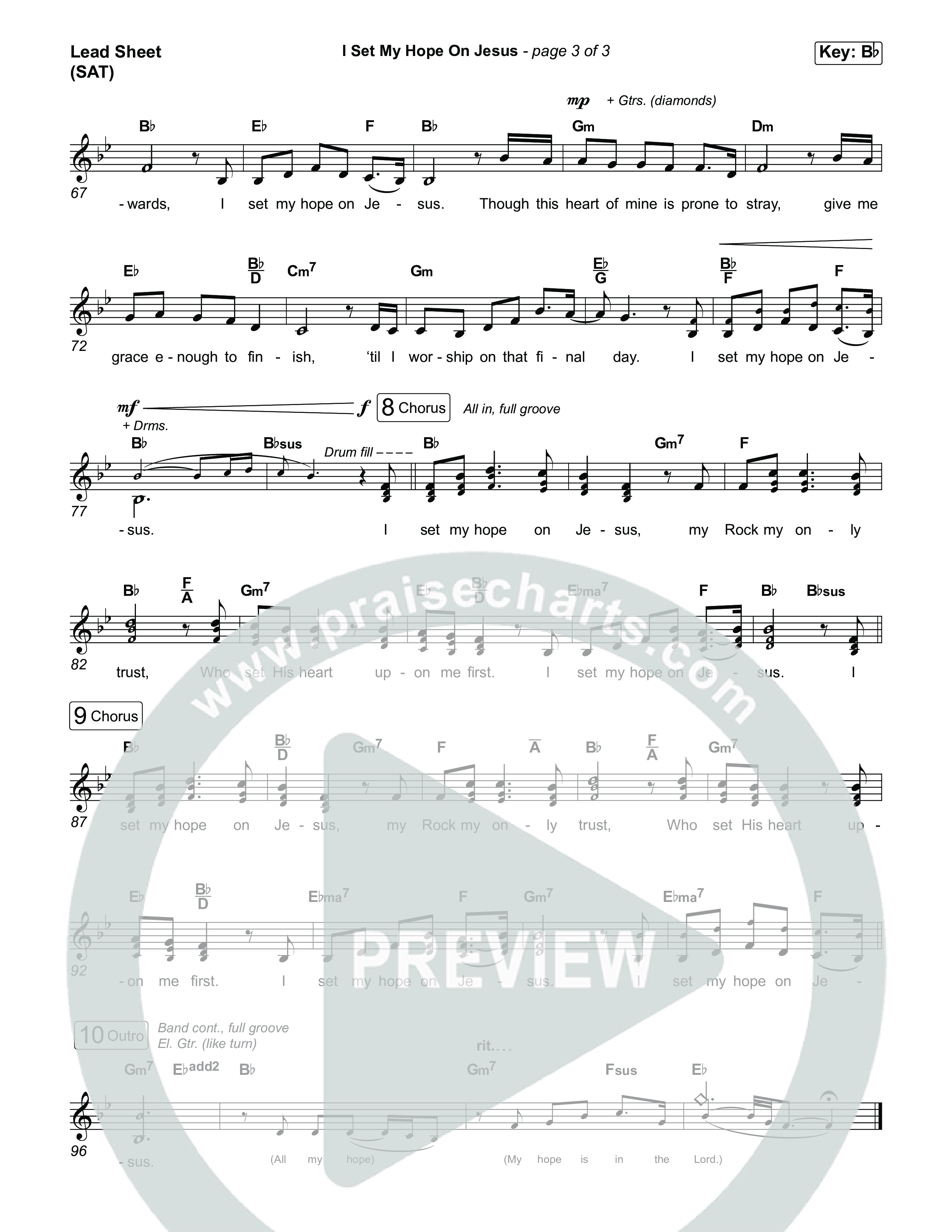 I Set My Hope On Jesus (Choral/SATB) Lead Sheet (SAT) (Travis Cottrell / Lily Cottrell / Brooke Voland / Arr. Mason Brown / Orch. Travis Patton)