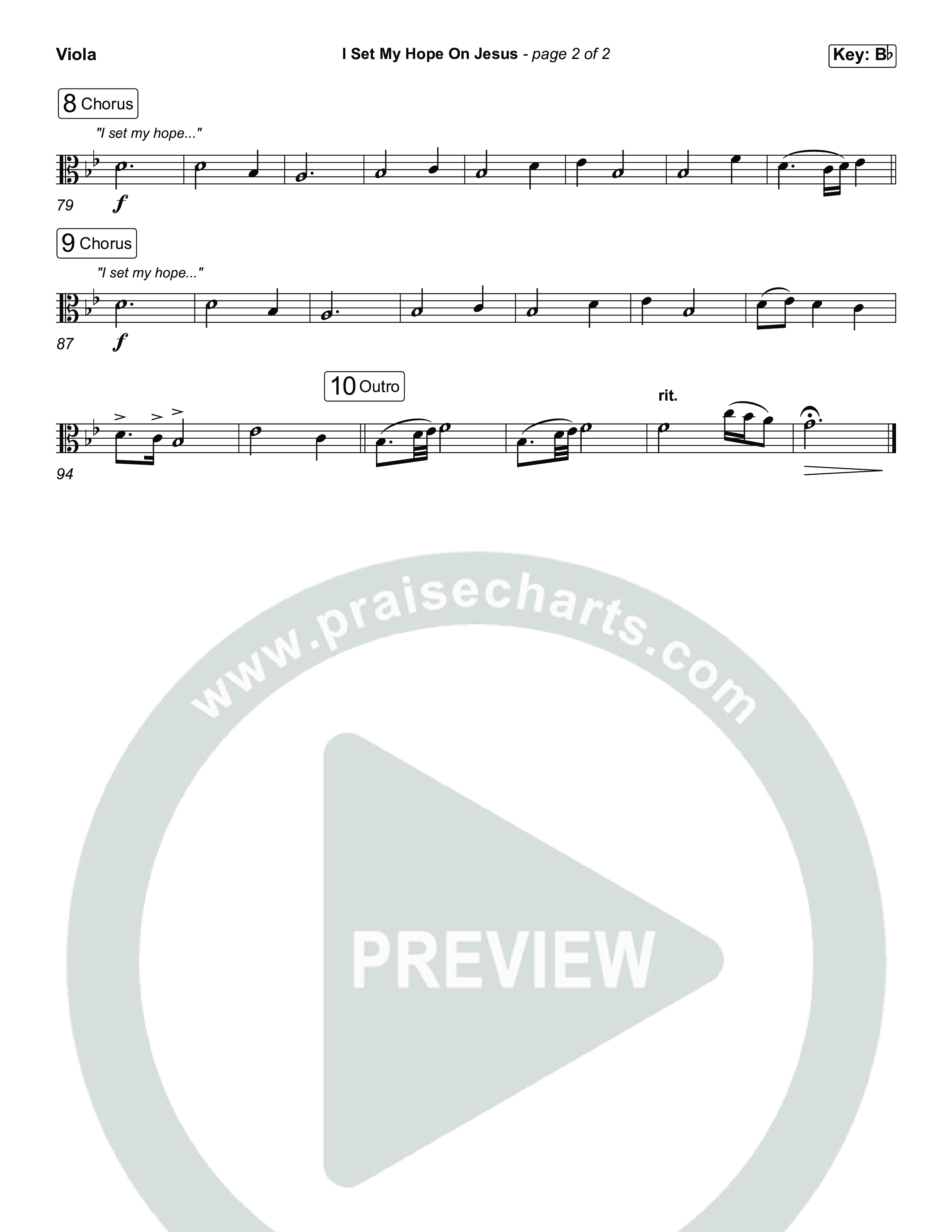 I Set My Hope On Jesus (Choral/SATB) Viola (Travis Cottrell / Lily Cottrell / Brooke Voland / Arr. Mason Brown / Orch. Travis Patton)
