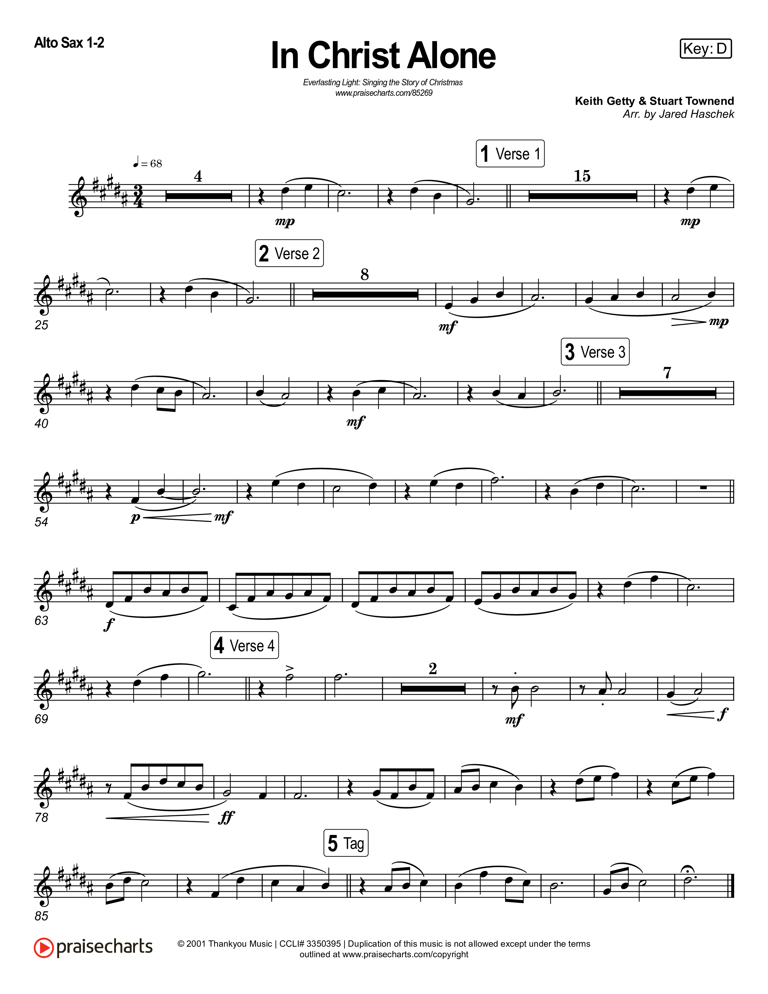 In Christ Alone (Live) Alto Sax 1,2 (Museum Of The Bible / Indiana Wesleyan University Choir / Arr. Jared Haschek)