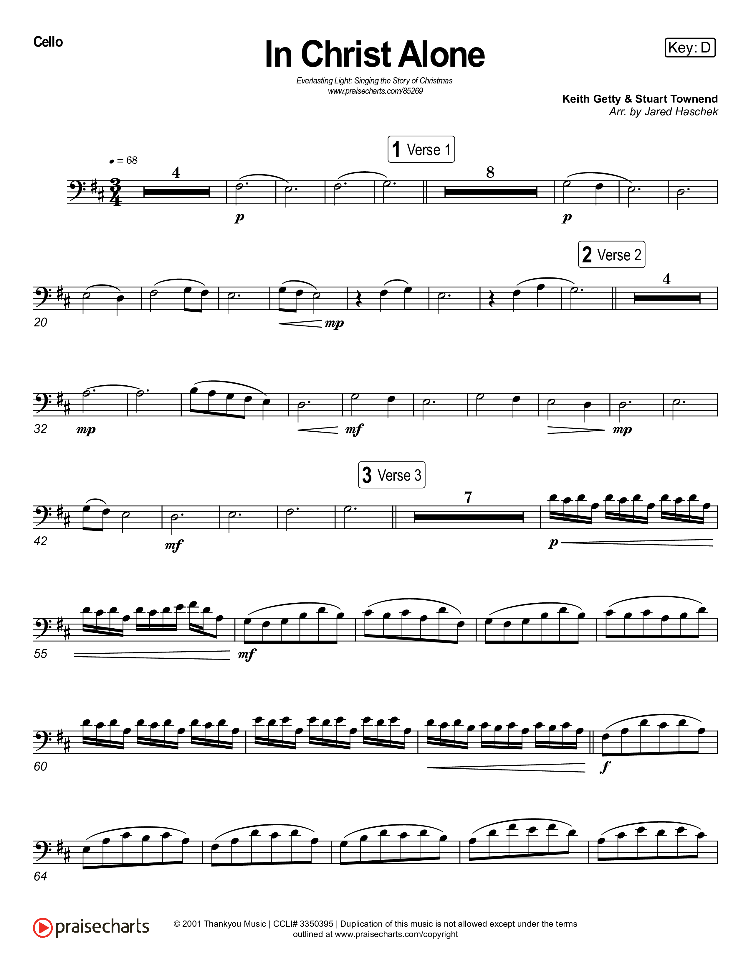 In Christ Alone (Live) Cello (Museum Of The Bible / Indiana Wesleyan University Choir / Arr. Jared Haschek)