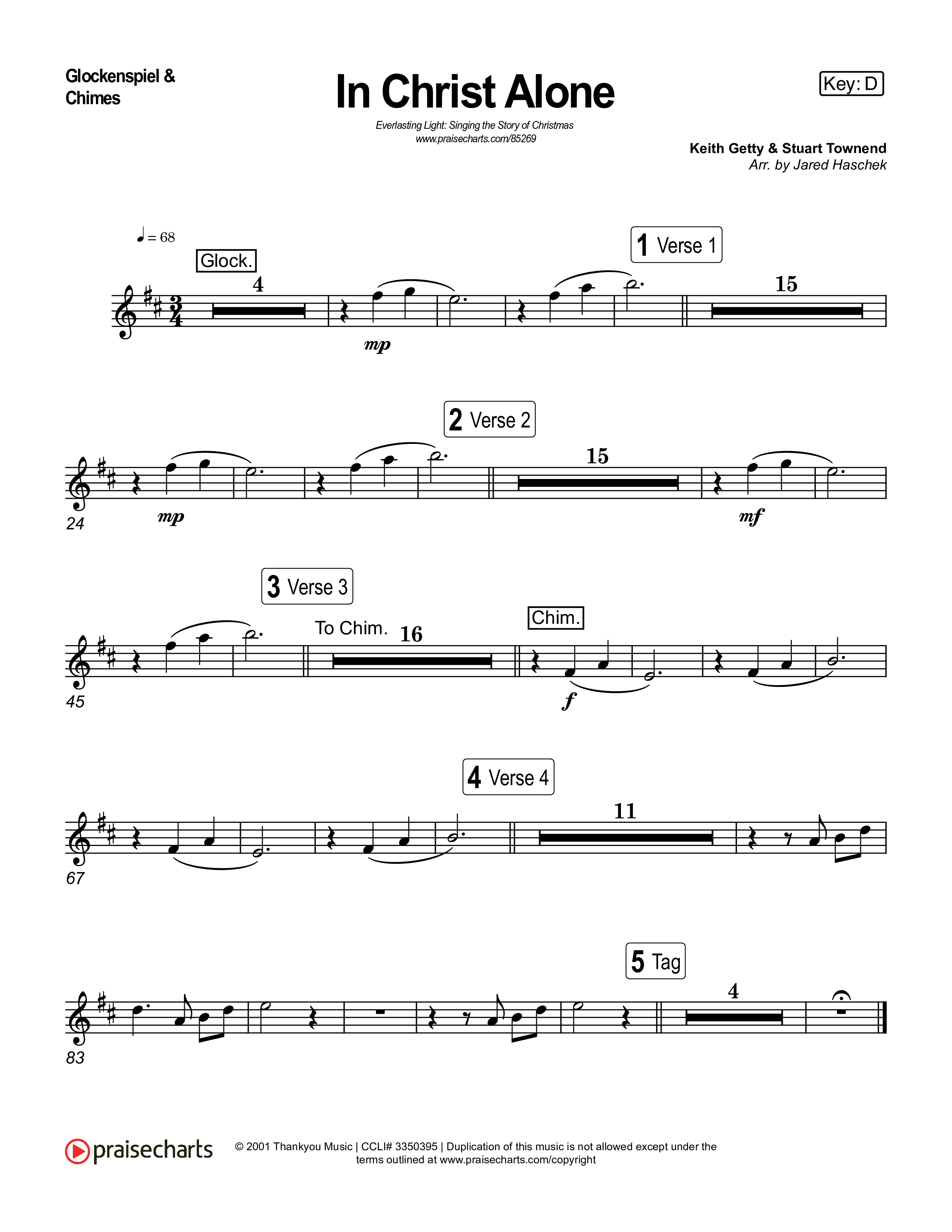 In Christ Alone (Live) Chimes/Glockenspiel (Museum Of The Bible / Indiana Wesleyan University Choir / Arr. Jared Haschek)