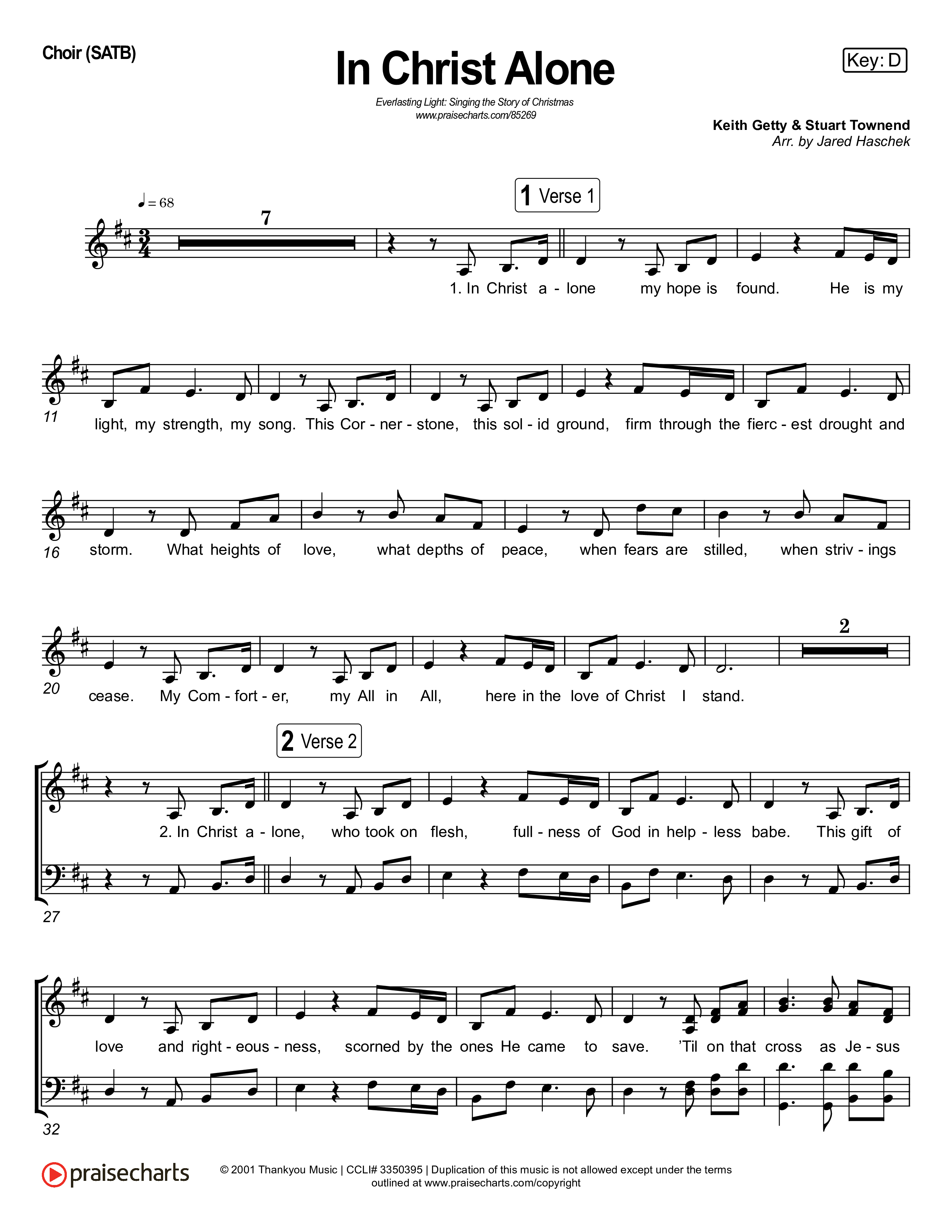 In Christ Alone (Live) Choir Sheet (SATB) (Museum Of The Bible / Indiana Wesleyan University Choir / Arr. Jared Haschek)