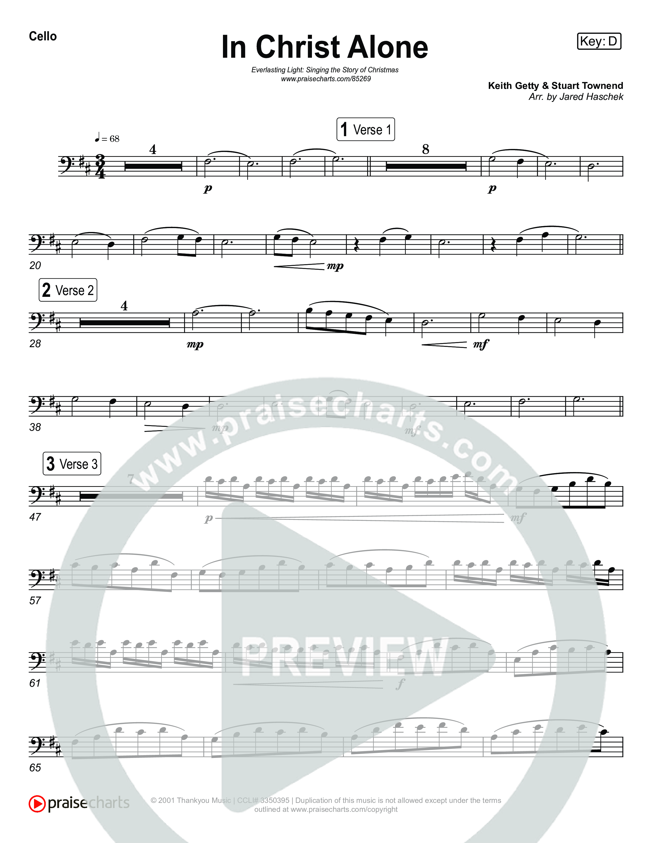 In Christ Alone (Live) Cello (Museum Of The Bible / Indiana Wesleyan University Choir / Arr. Jared Haschek)