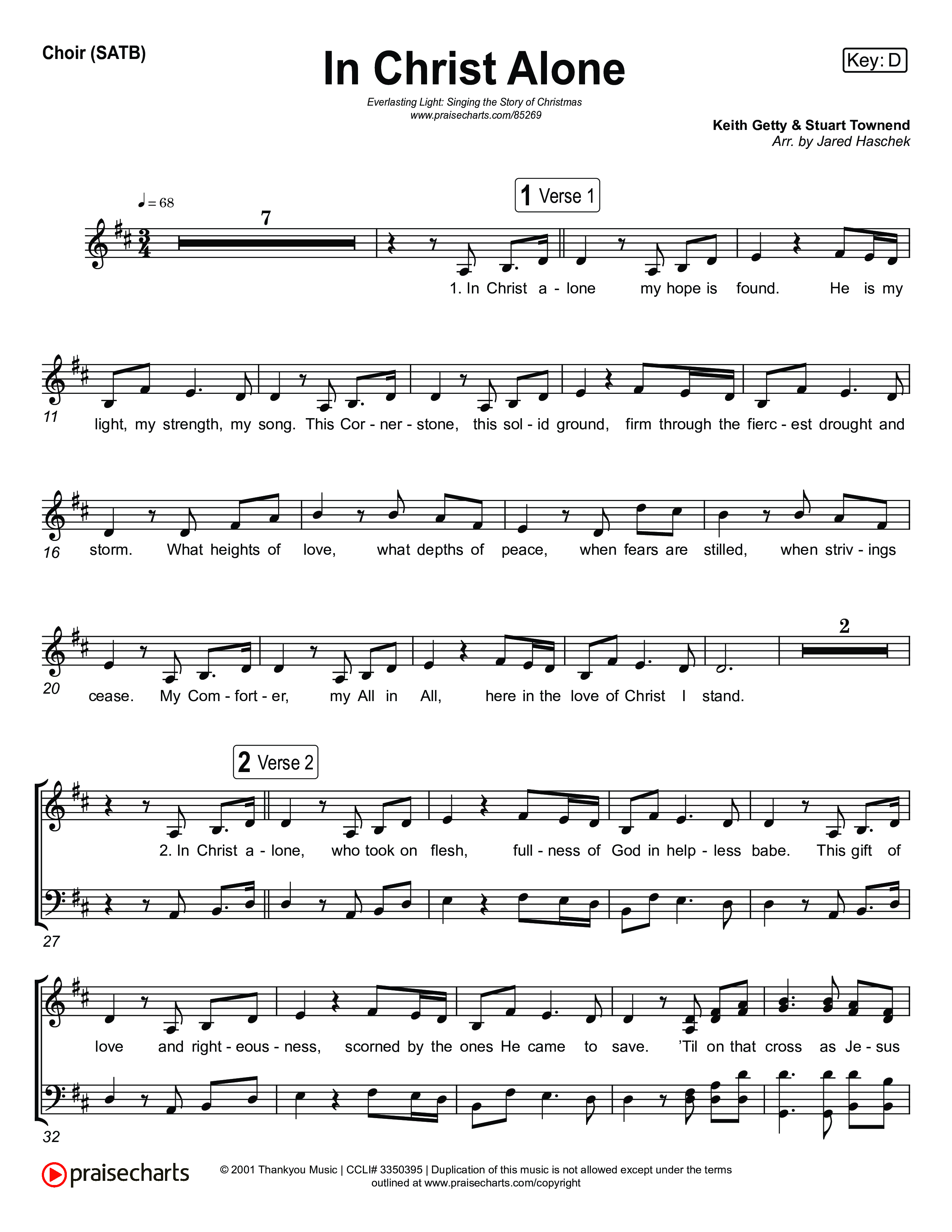 In Christ Alone (Live) Choir Sheet (SATB) (Museum Of The Bible / Indiana Wesleyan University Choir / Arr. Jared Haschek)