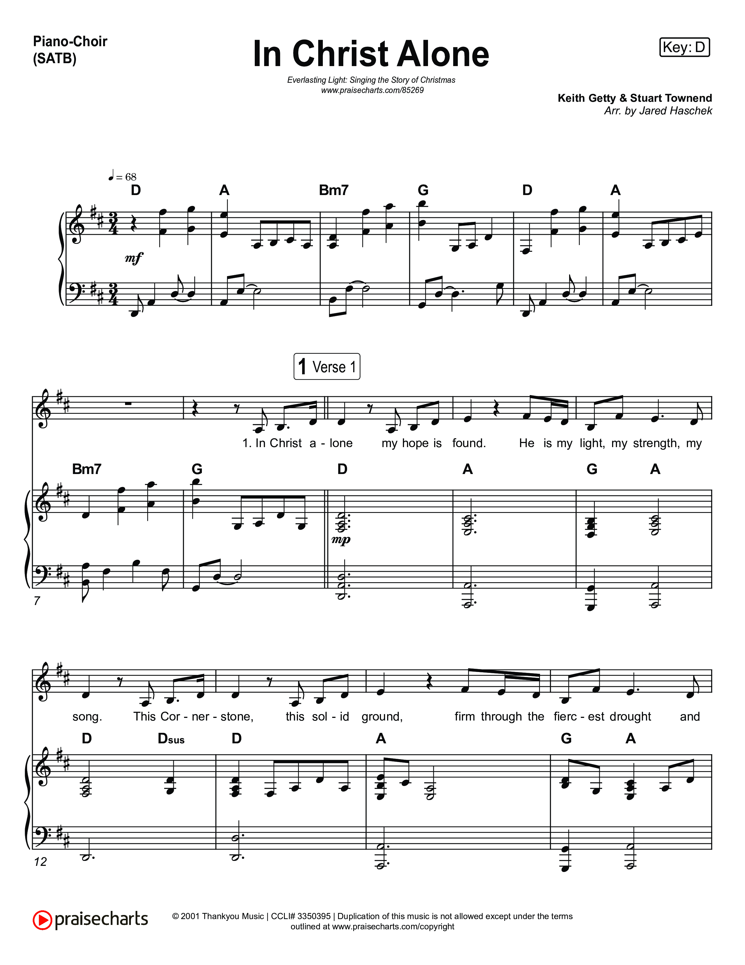 In Christ Alone (Live) Piano/Vocal Pack (Museum Of The Bible / Indiana Wesleyan University Choir / Arr. Jared Haschek)