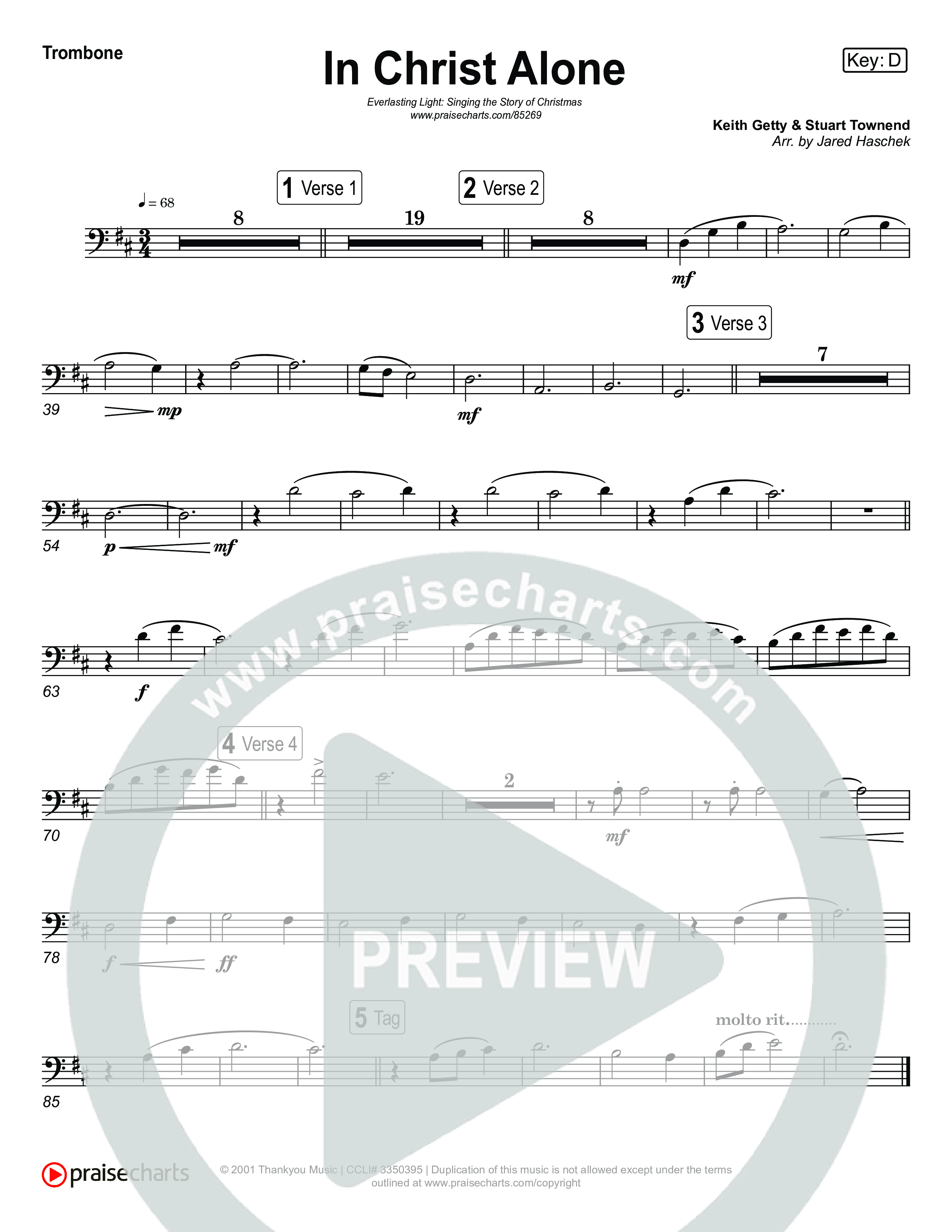 In Christ Alone (Live) Trombone 1,2 (Museum Of The Bible / Indiana Wesleyan University Choir / Arr. Jared Haschek)