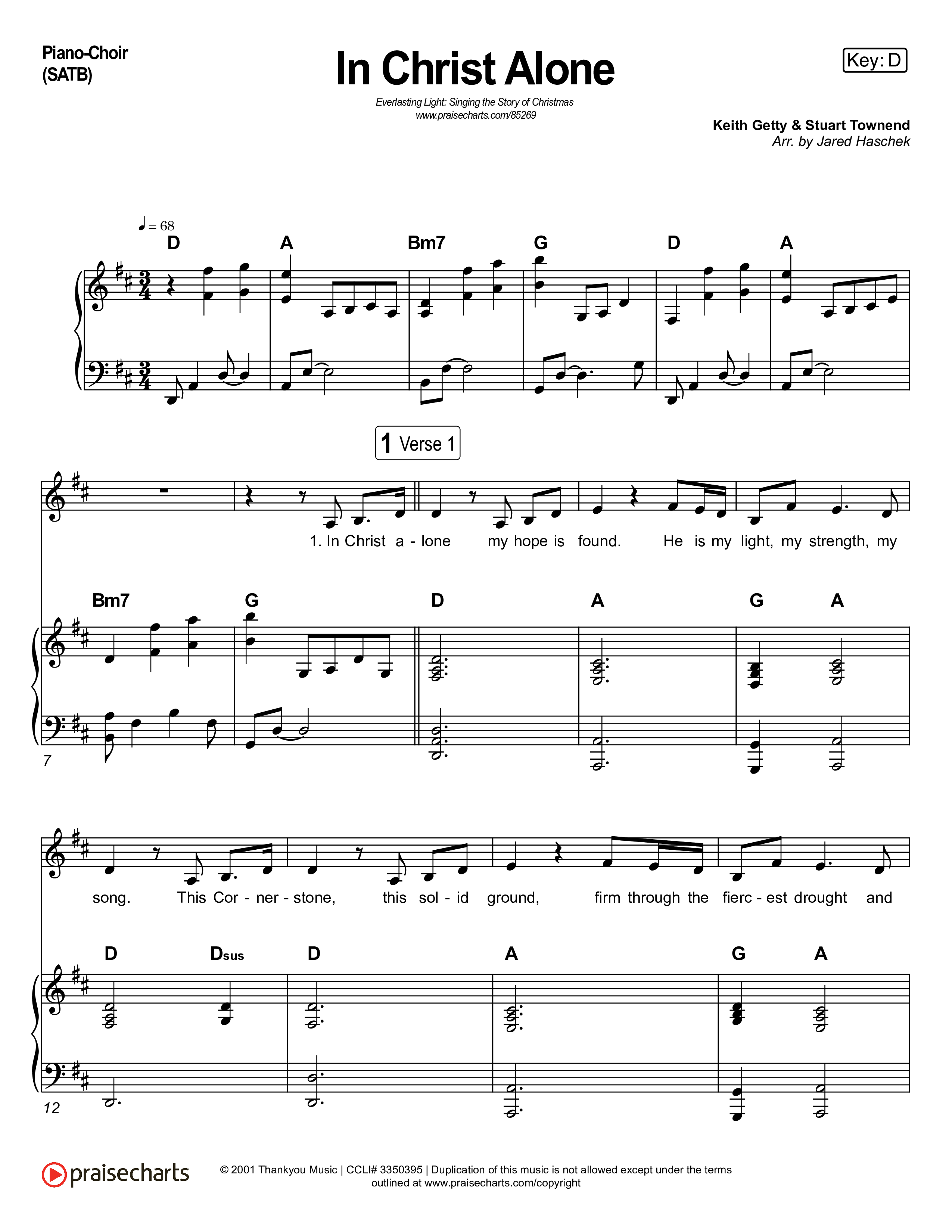 In Christ Alone (Live) Piano/Vocal (SATB) (Museum Of The Bible / Indiana Wesleyan University Choir / Arr. Jared Haschek)