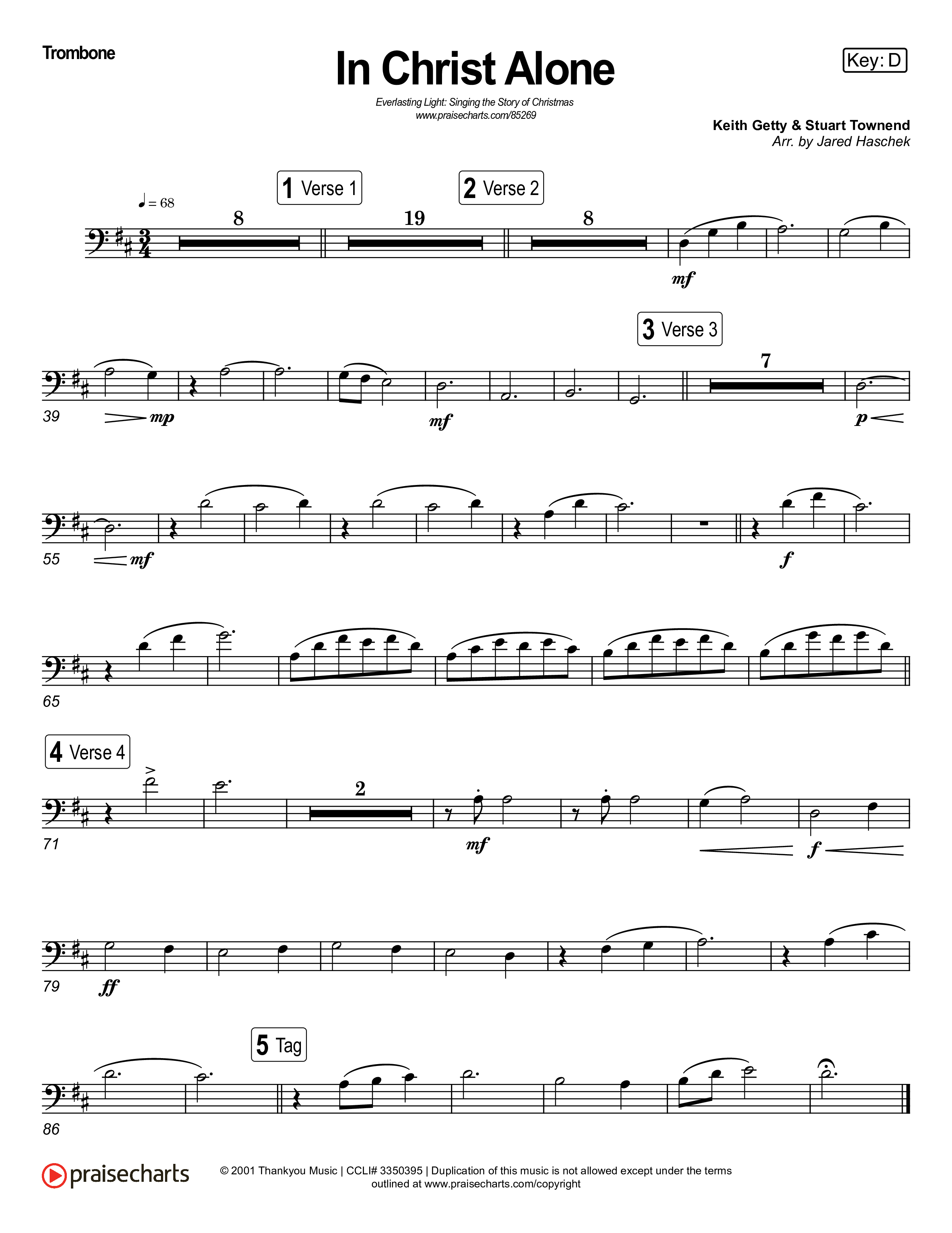 In Christ Alone (Live) Trombone 1,2 (Museum Of The Bible / Indiana Wesleyan University Choir / Arr. Jared Haschek)