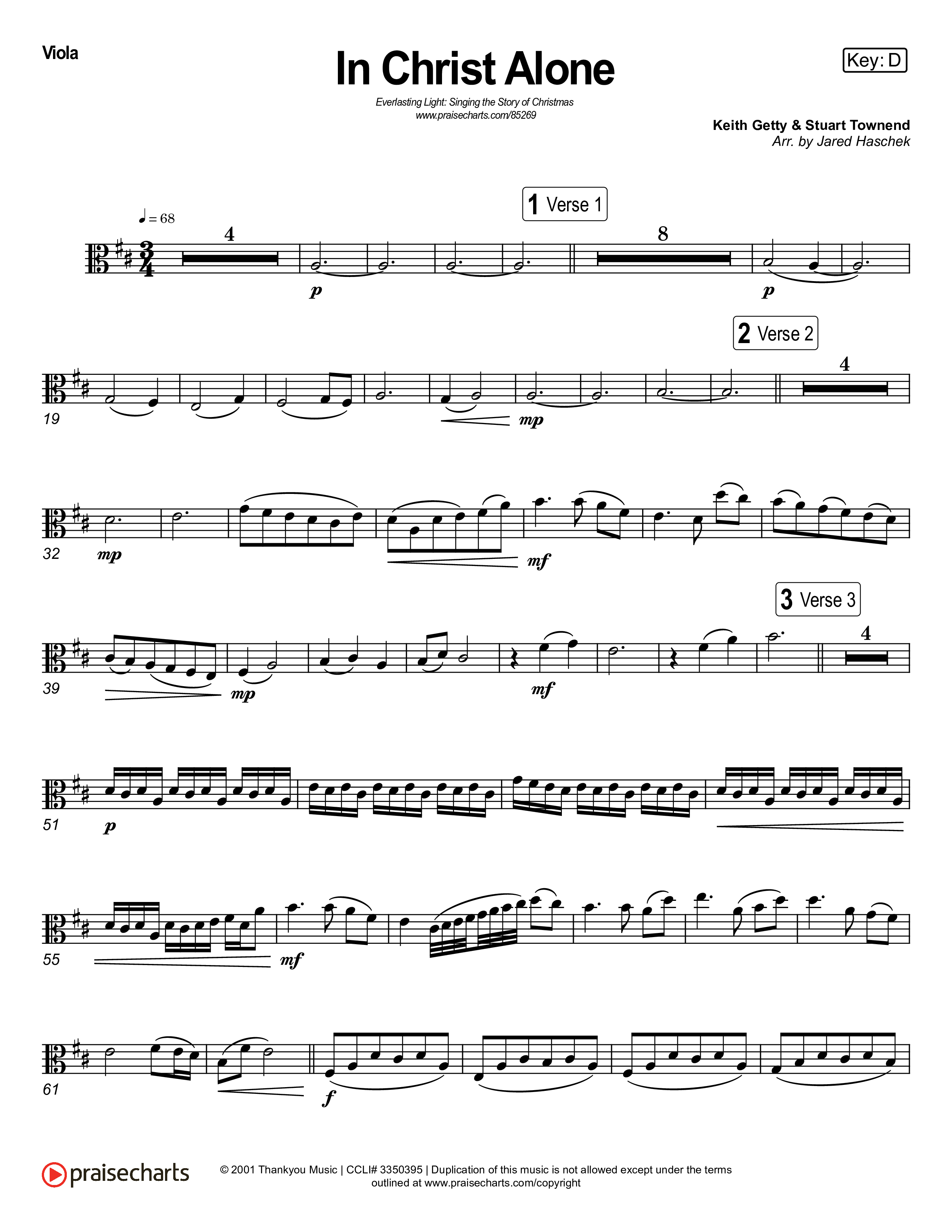 In Christ Alone (Live) Viola (Museum Of The Bible / Indiana Wesleyan University Choir / Arr. Jared Haschek)