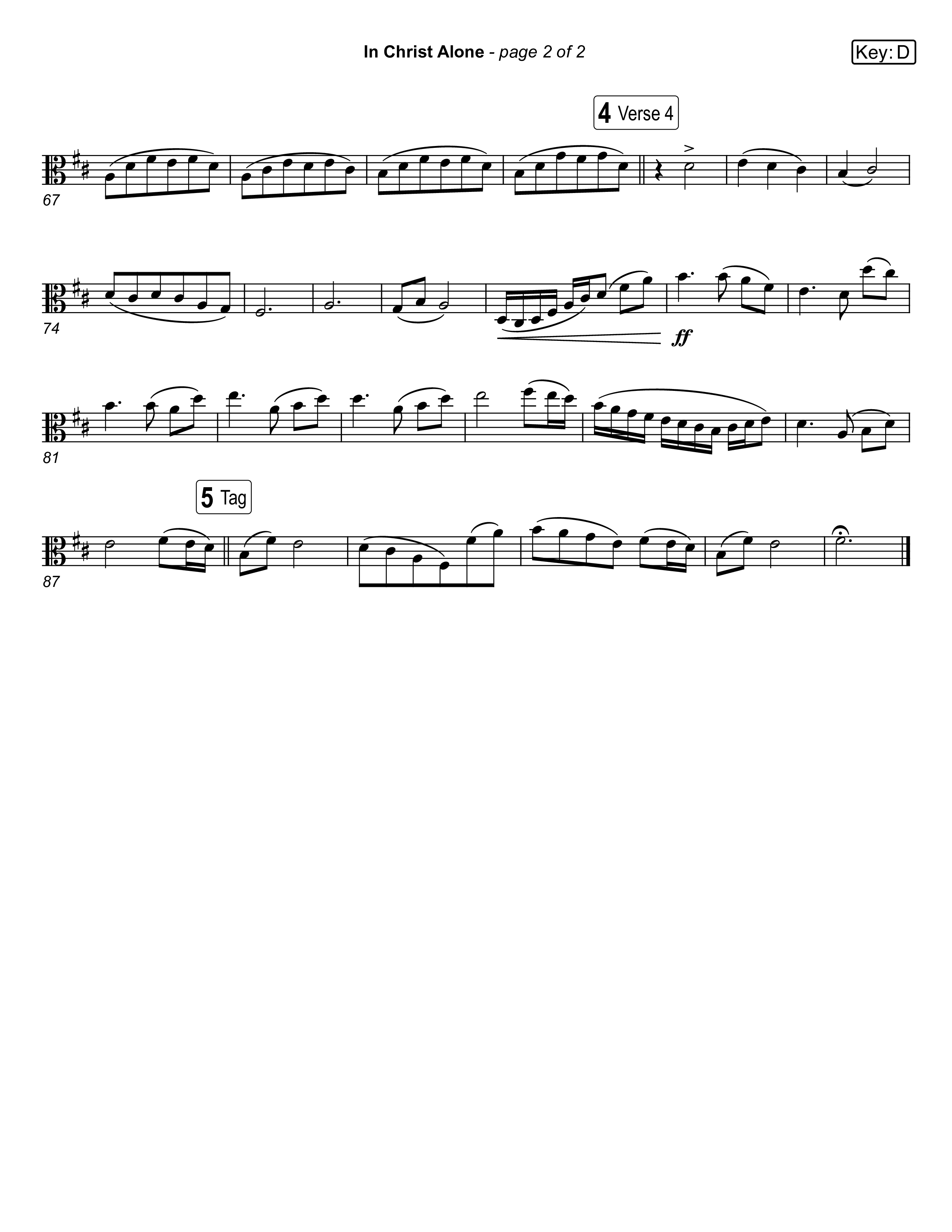 In Christ Alone (Live) Viola (Museum Of The Bible / Indiana Wesleyan University Choir / Arr. Jared Haschek)