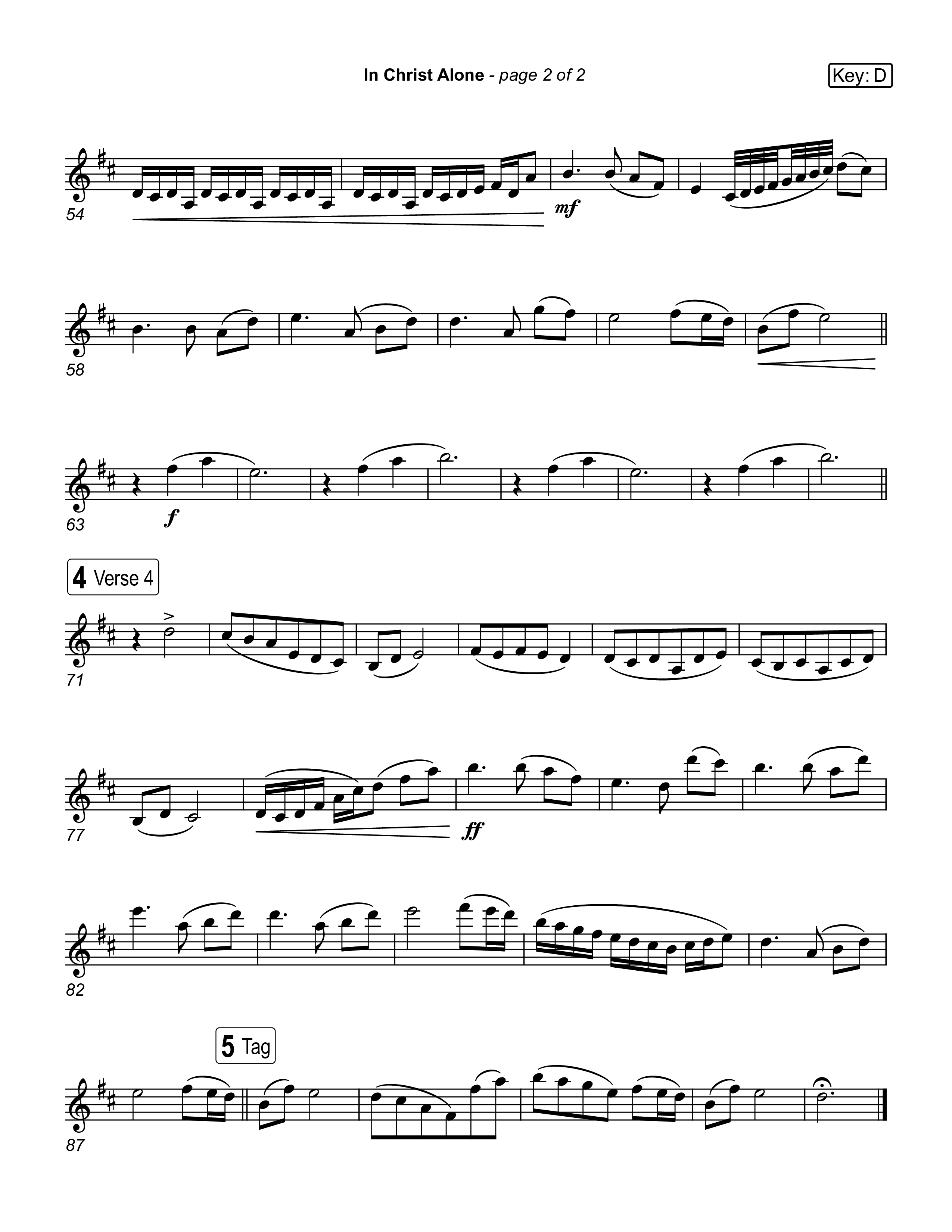 In Christ Alone (Live) Violin 2 (Museum Of The Bible / Indiana Wesleyan University Choir / Arr. Jared Haschek)