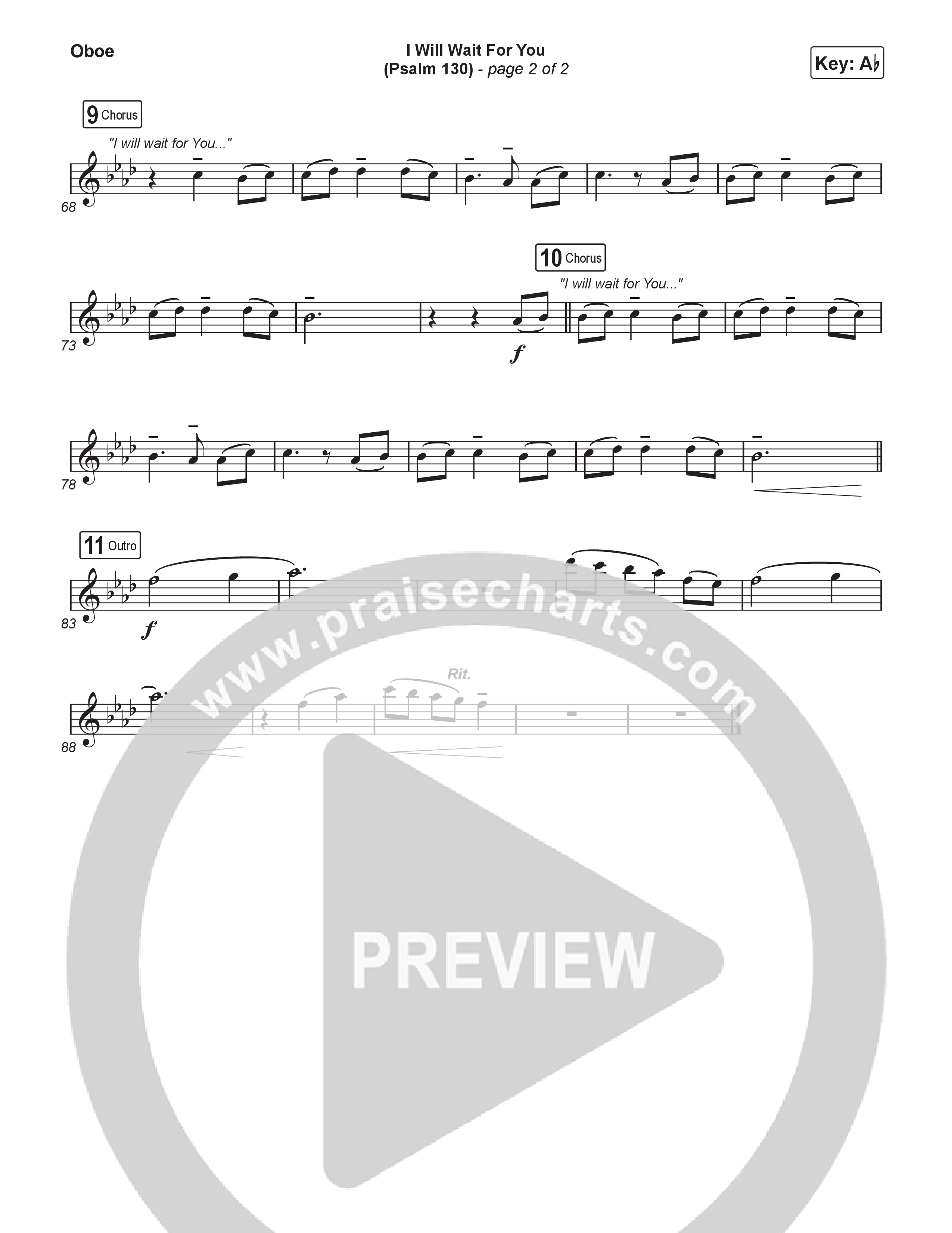 I Will Wait For You (Psalm 130) (Choral/SATB) Oboe (Travis Cottrell / Brooke Voland / Arr. Mason Brown)