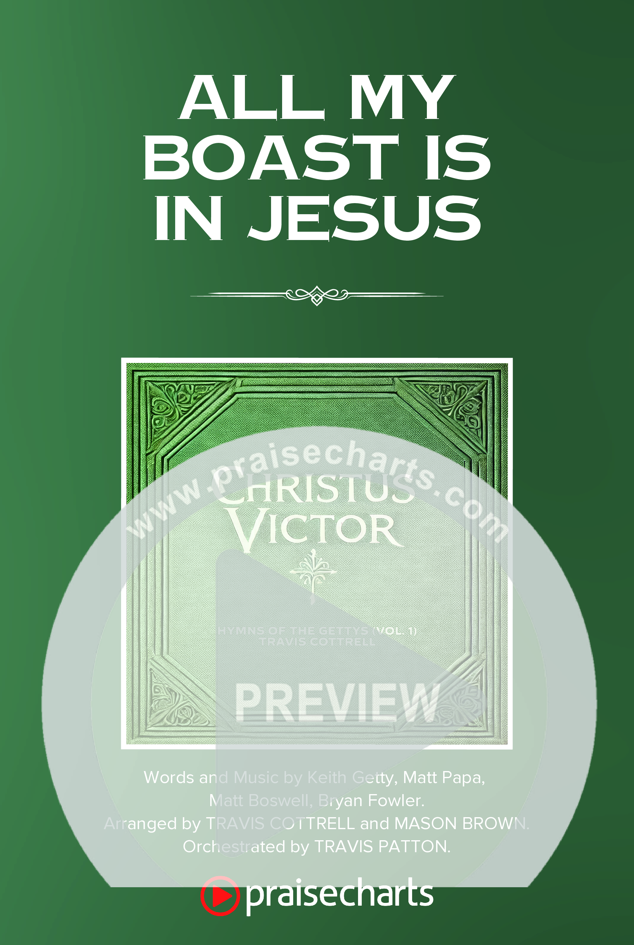 All My Boast Is In Jesus (Choral/SATB) Octavo Cover Sheet (Travis Cottrell / Arr. Mason Brown / Orch. Travis Patton)
