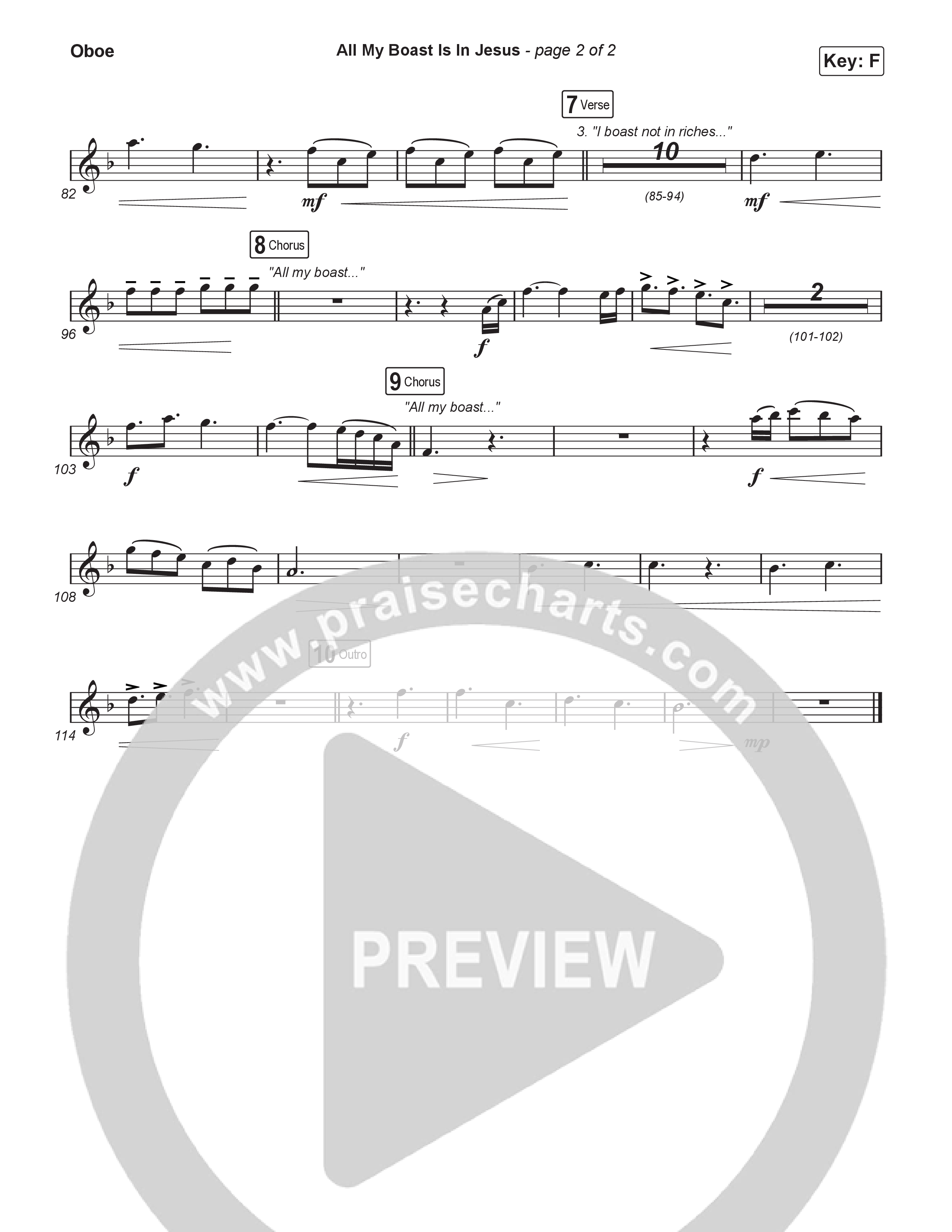 All My Boast Is In Jesus (Choral/SATB) Oboe (Travis Cottrell / Arr. Mason Brown / Orch. Travis Patton)