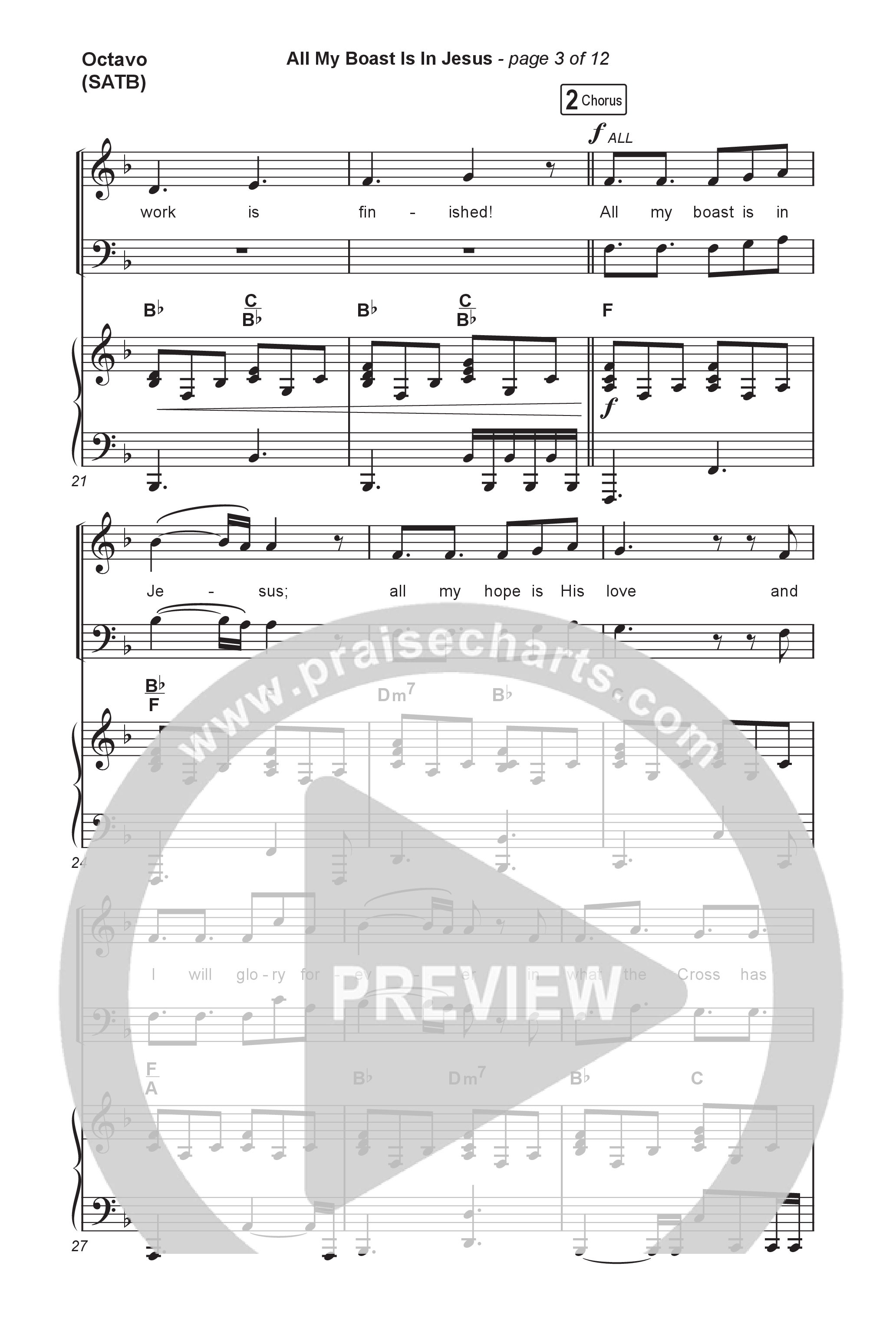 All My Boast Is In Jesus (Choral/SATB) Octavo (SATB & Pno) (Travis Cottrell / Arr. Mason Brown / Orch. Travis Patton)