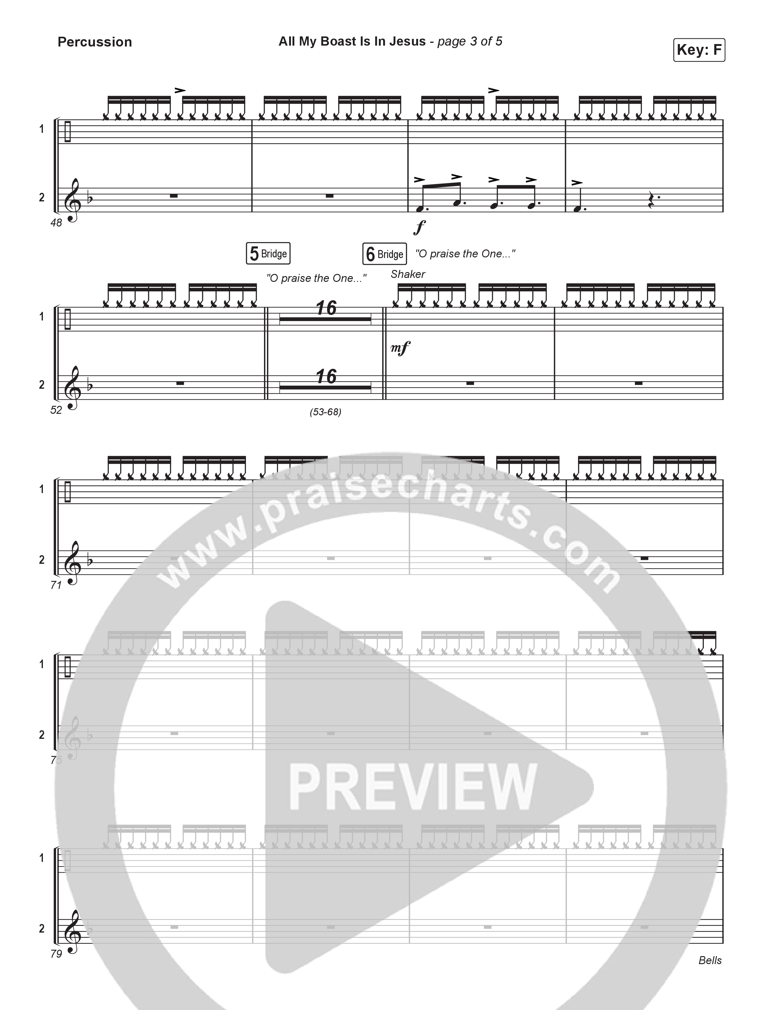 All My Boast Is In Jesus (Choral/SATB) Percussion (Travis Cottrell / Arr. Mason Brown / Orch. Travis Patton)
